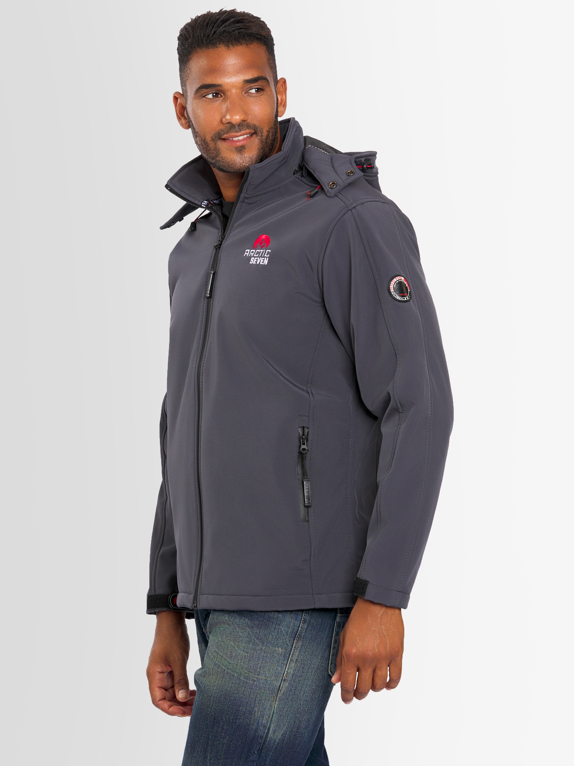 Arctic Seven Softshelljacke »ASAdventuraa«, sportliche Outdoorjacke mit abnehmbarer Kapuze
