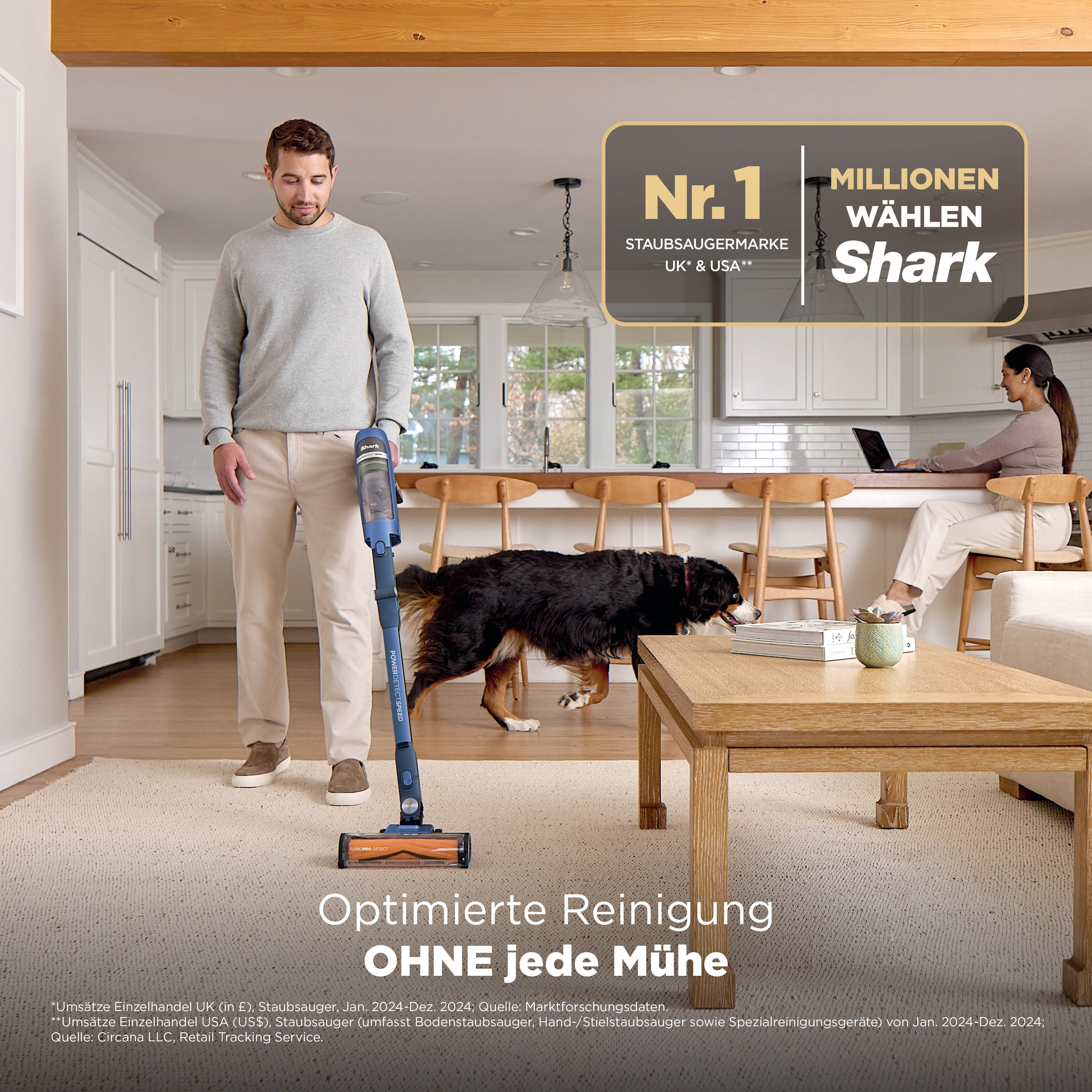 Shark Akku-Hand-und Stielstaubsauger »Shark PowerDetect Speed IA1241EU« 4 PowerDetect-Technologien, Reveal-Technologie