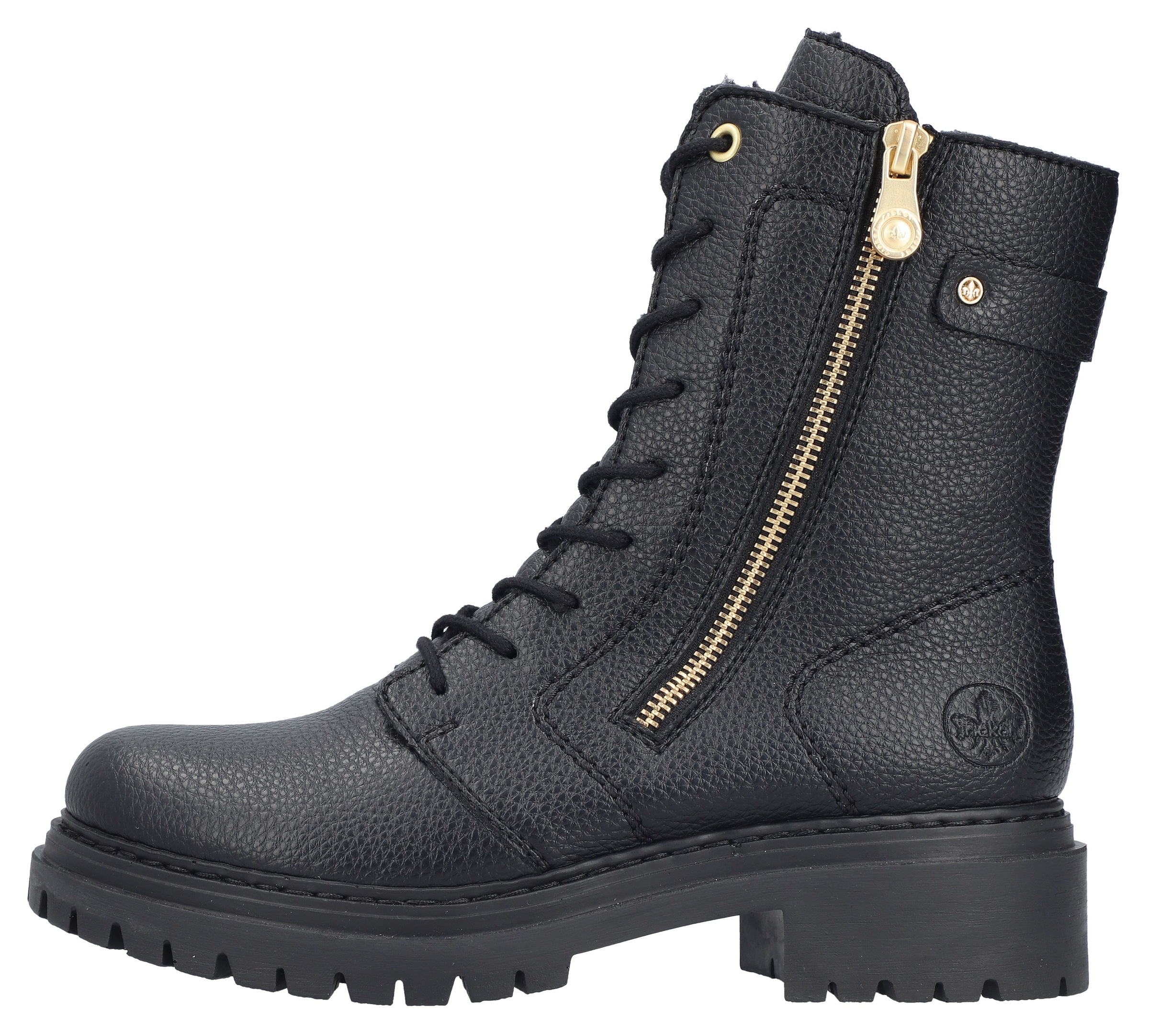 Rieker Winterstiefelette, Schnürboots, Schnürstiefelette, Blockabsatz, mit markanter Profilsohle