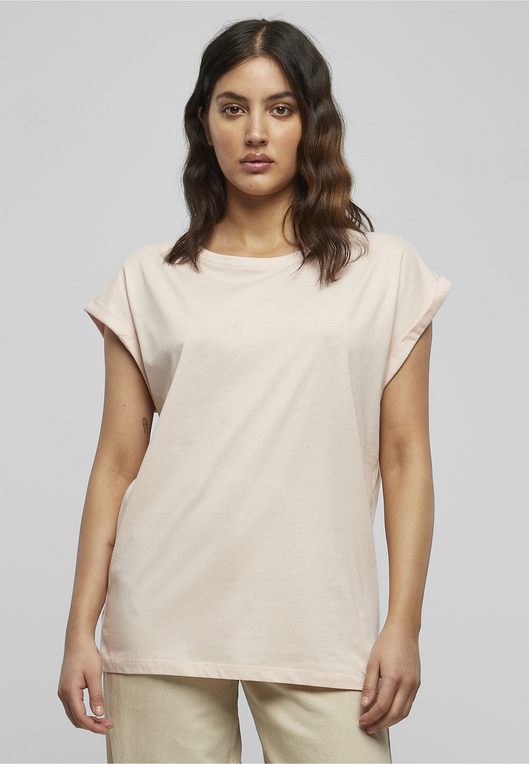 URBAN CLASSICS Kurzarmshirt »Urban Classics Damen Ladies Extended Shoulder Tee« 1 Stk.