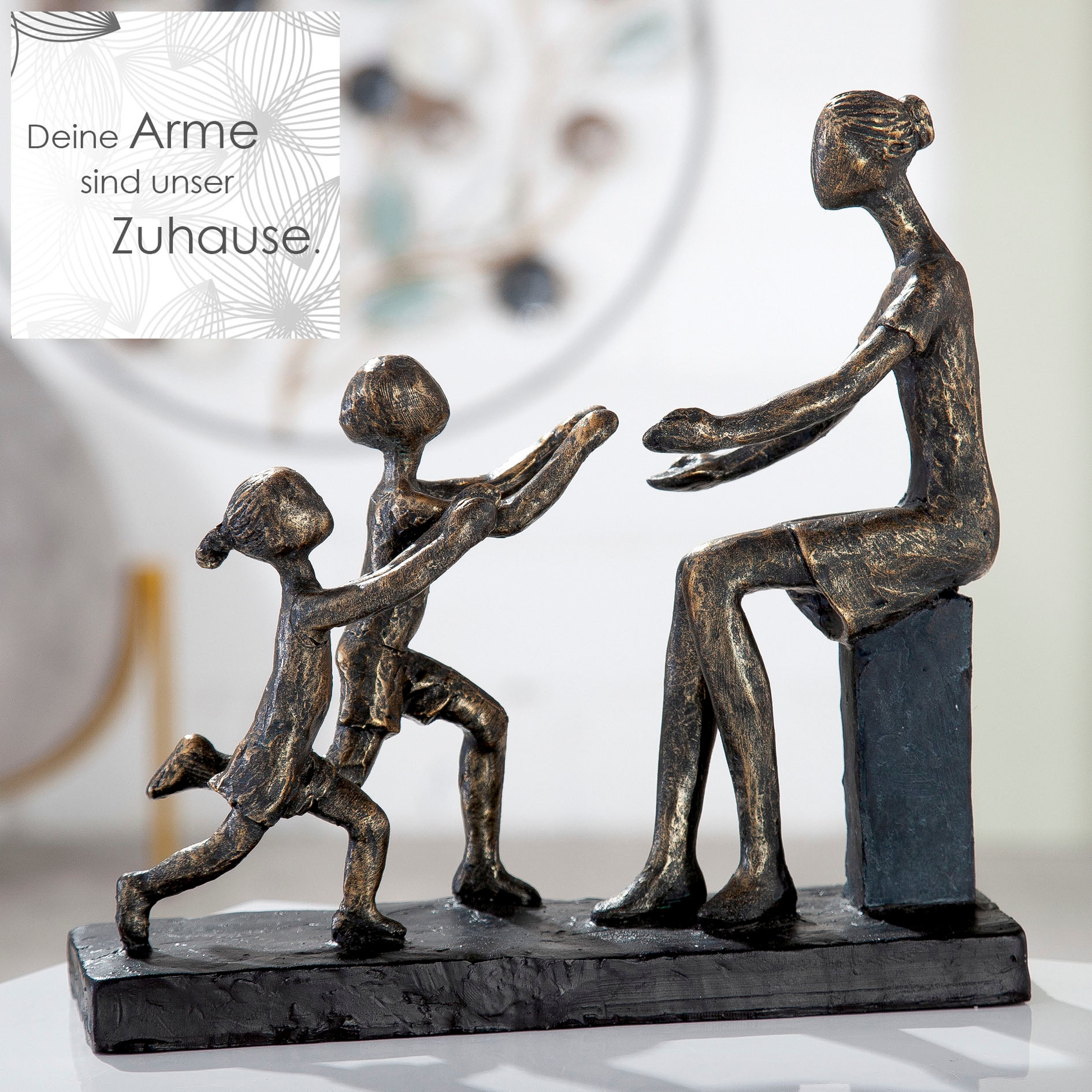 (1 bronzefarben/grau«, Arme, kaufen »Skulptur In | St.), Casablanca Dekofigur meine grau by Gilde BAUR