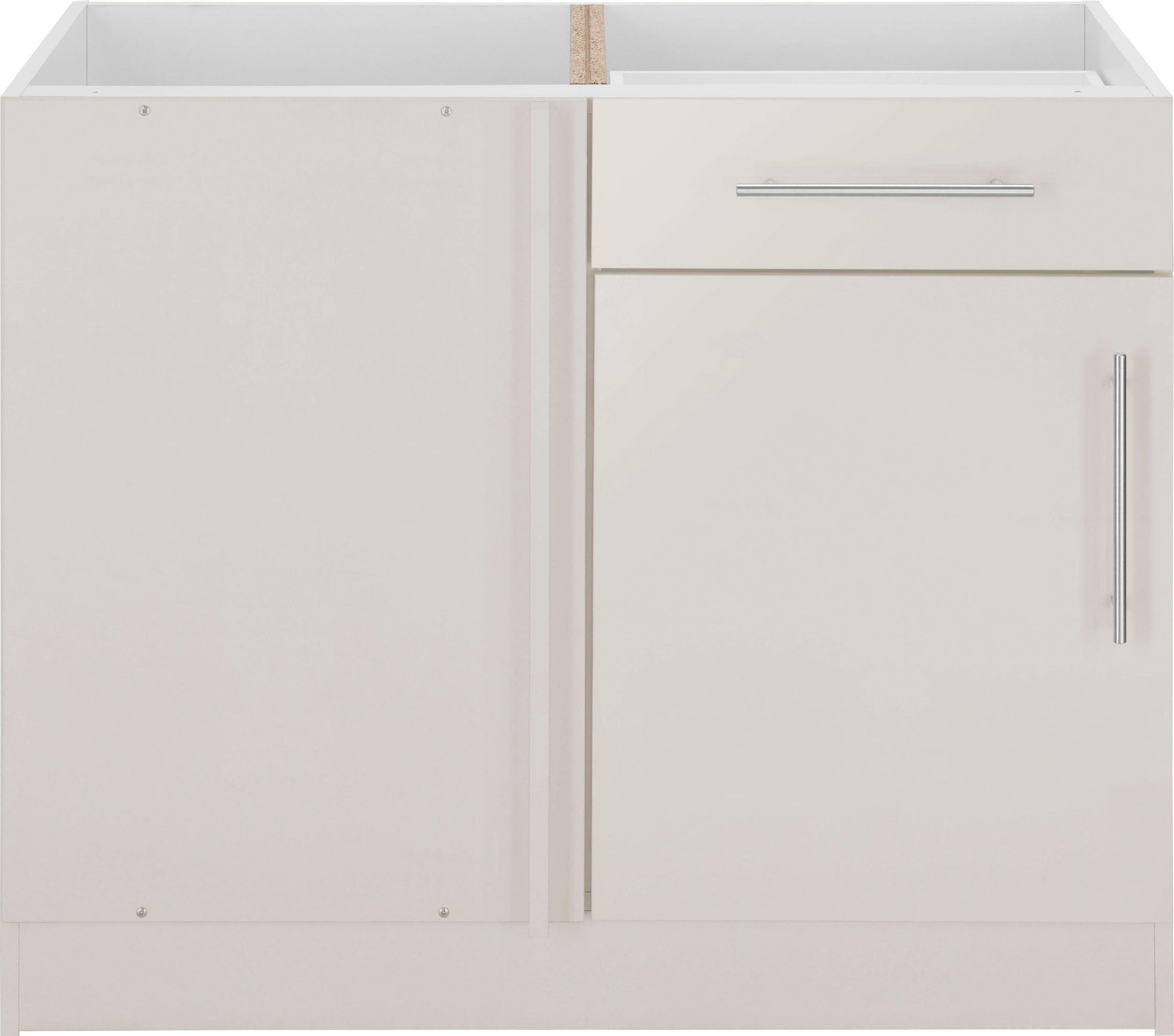 Eckunterschrank WIHO KÜCHEN, B:100cm H:82cm T:57cm, beige, Küche, Schränke, "Cali, TOPSELLER", 100 cm breit, Planungsmaß 110 cm, ohne Arbeitsplatte