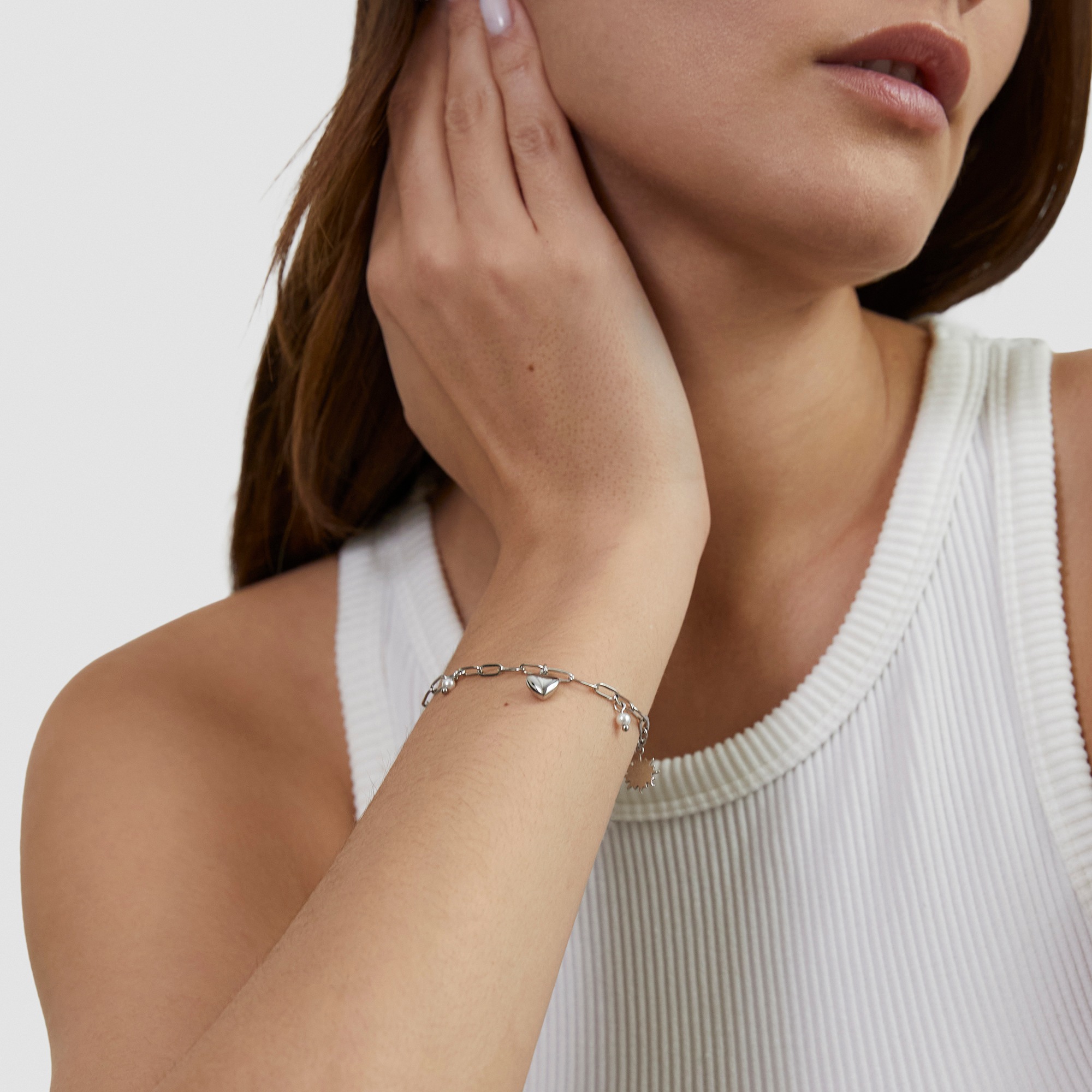 s.Oliver Armband »Summer Charms, Muschel-Optik, Herz, Sonne« mit Zirkonia (synth.) - mit Perle (imitiert)