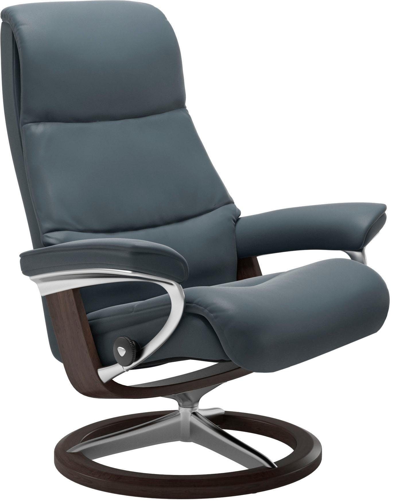 Stressless® Relaxsessel »View«, (Set, Relaxsessel mit Hocker), mit Signature Base, Größe M,Gestell Wenge