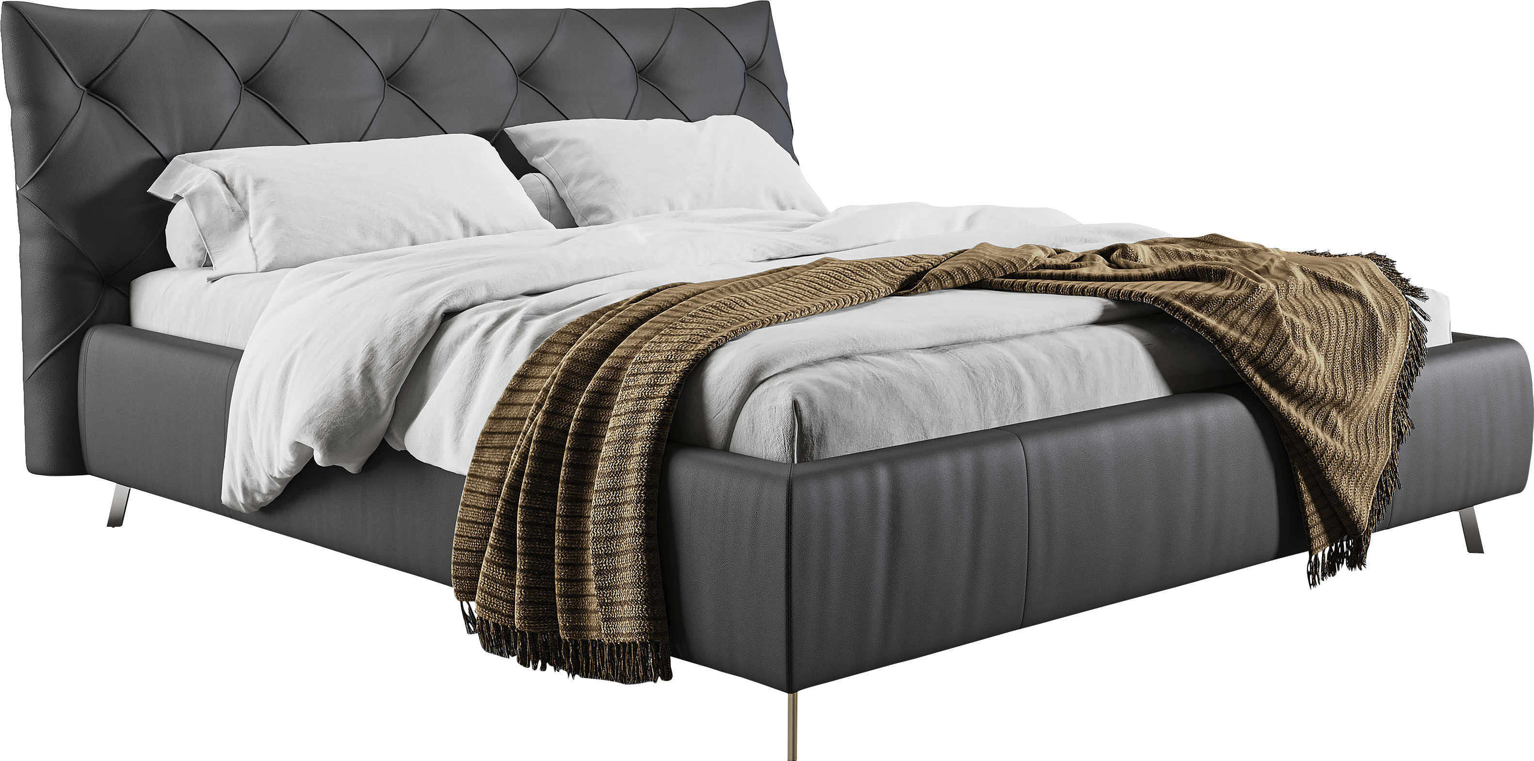 Home affaire Polsterbett "Elloree in 4 Breiten bis 200cm, auch in Leder" Kopfteilhöhe 105cm, belastbar bis 280 kg, auch in Überlänge 220cm