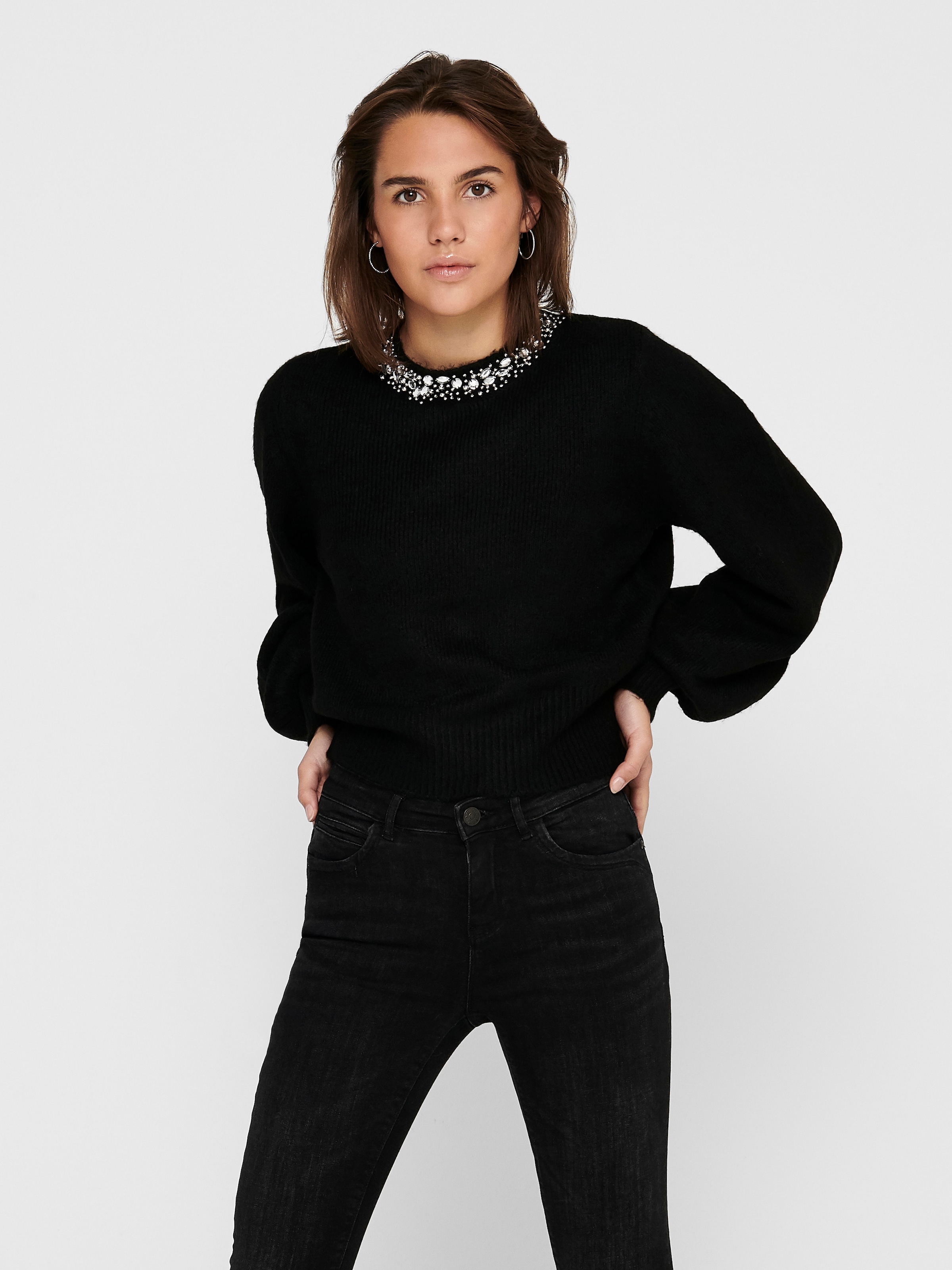 ONLY Strickpullover "ONLELSA L/S PULLOVER KNT NOOS" Materialmix, regular fi günstig online kaufen