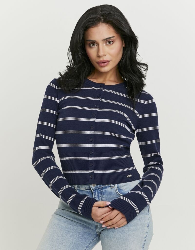 Tally Weijl Strickjacke "SCAVIFRANKI" Materialmix, Basic, kürzer geschnitte günstig online kaufen