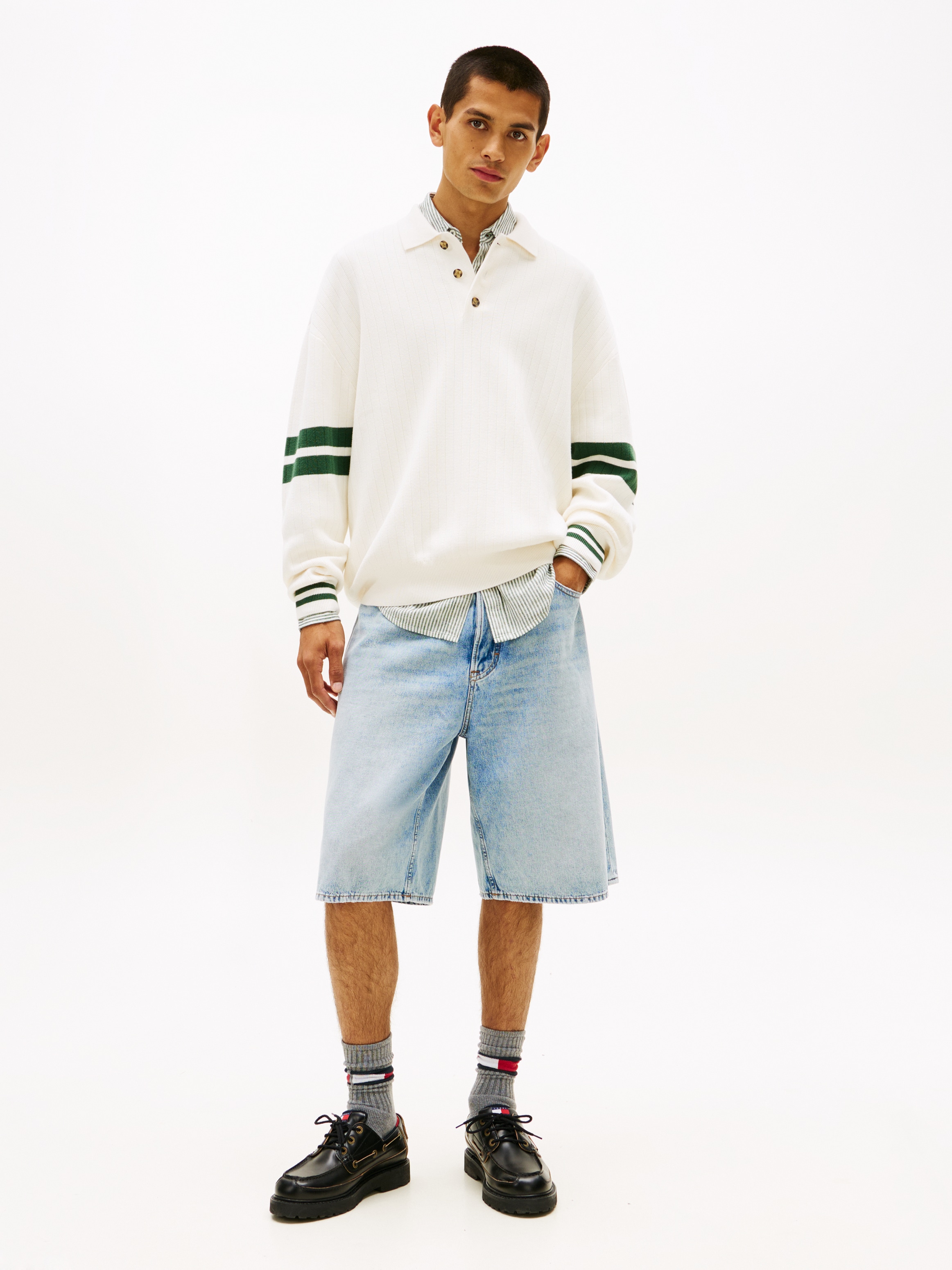 Tommy Jeans Polokragenpullover »TJM  90S BLOCK KNITTED« Relaxed fit mit Streifendetails
