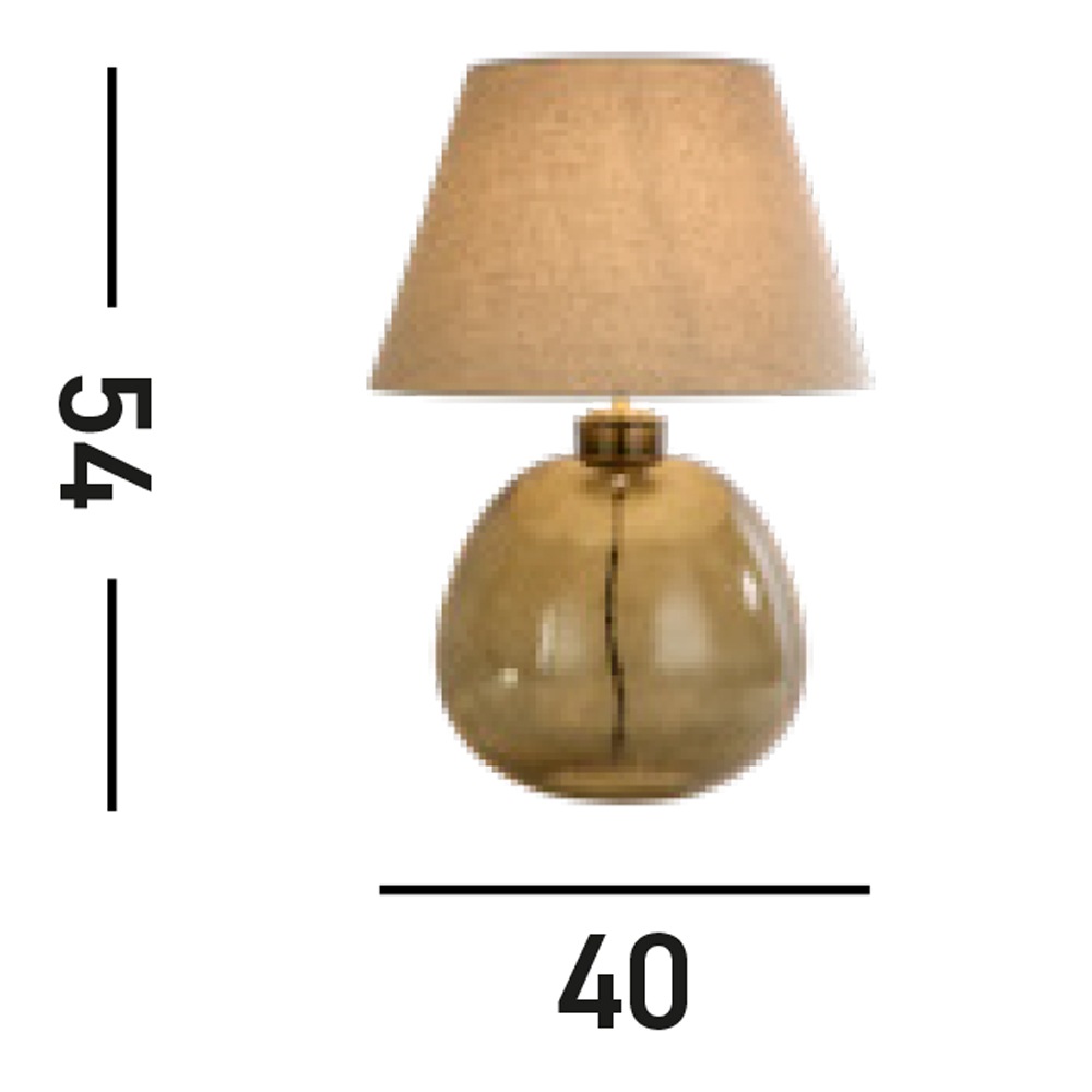 Searchlight Tischleuchte »Zenith 1Lt Table Lamp, Green Glass with Natural Linen Shade« E27 1 Stk.