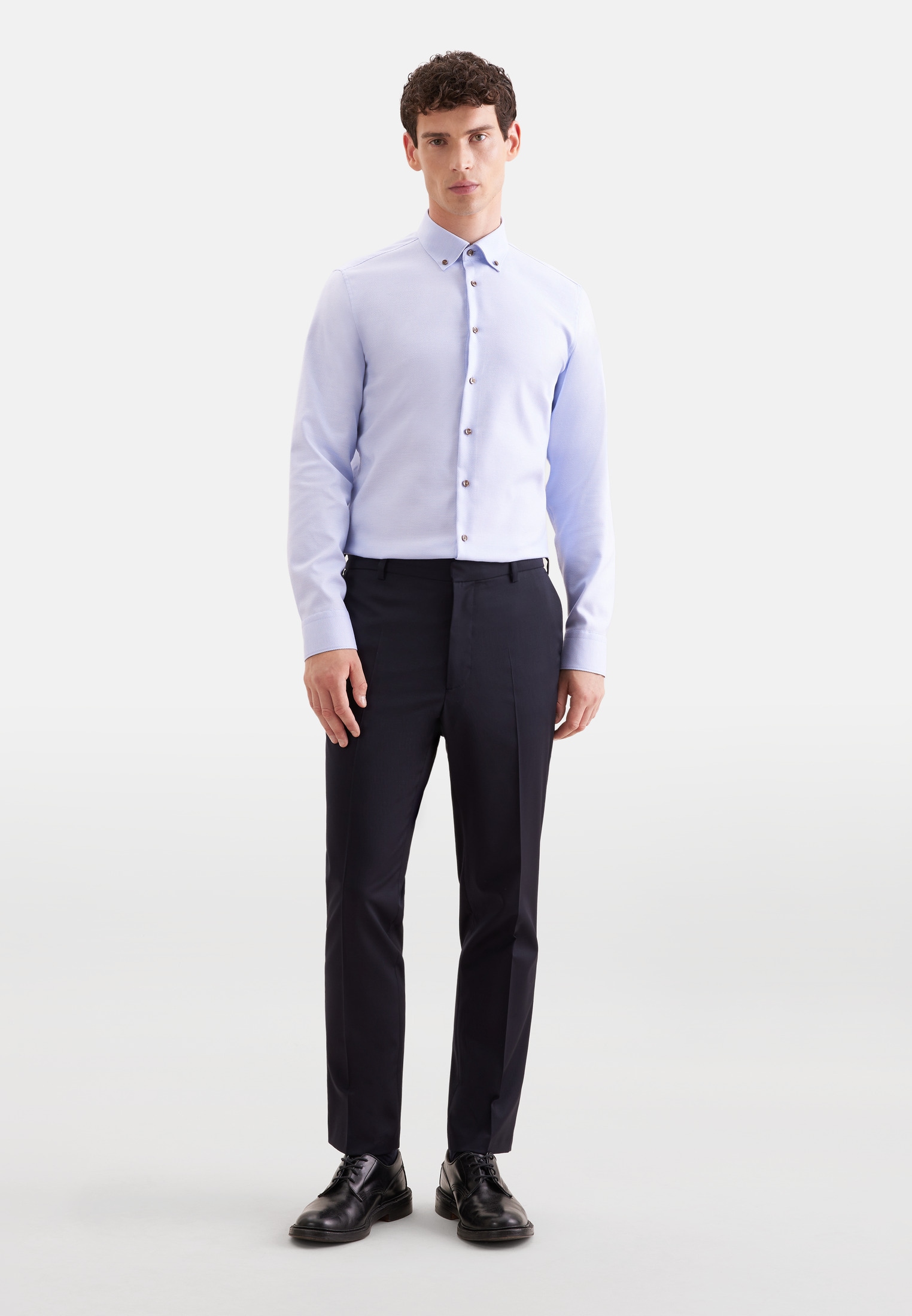 seidensticker Businesshemd »Schwarze Rose« Slim 1/1 Button-Down-Kragen Struktur
