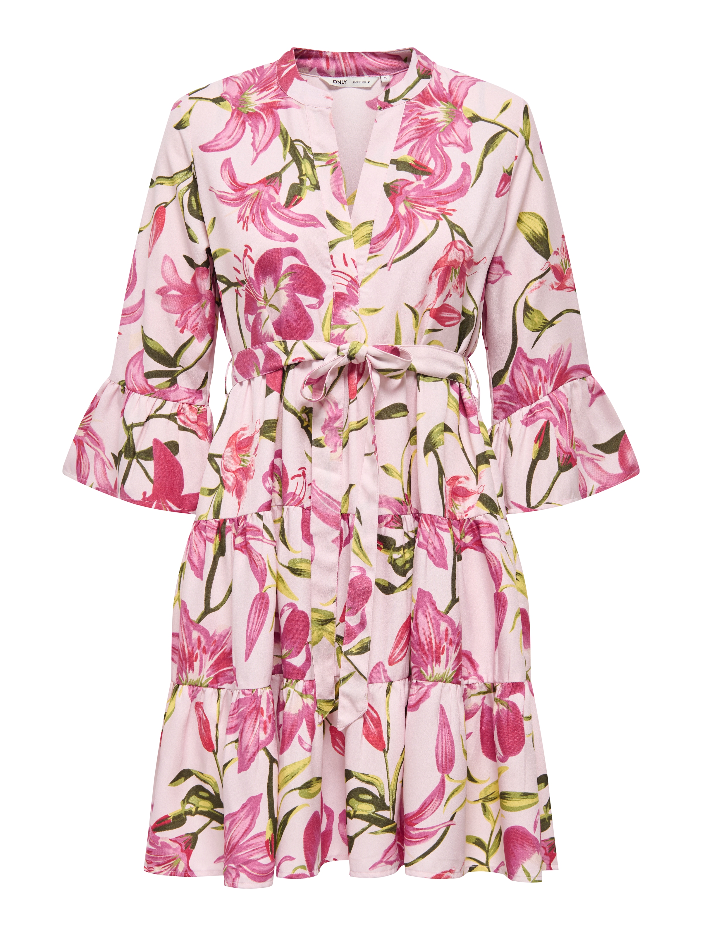 ONLY Tunikakleid "ONLSINA LIFE 3/4 SHORT DRESS NOOS WVN" mit Volant günstig online kaufen