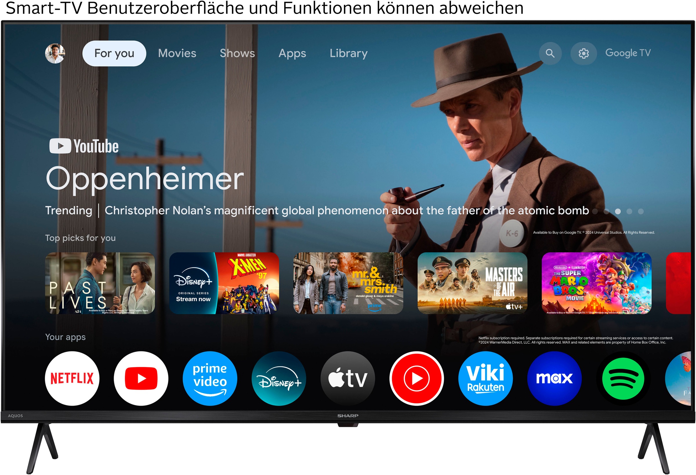 Sharp LED-Fernseher »4T-C43HLx«, 4K Ultra HD, Google TV-Smart-TV