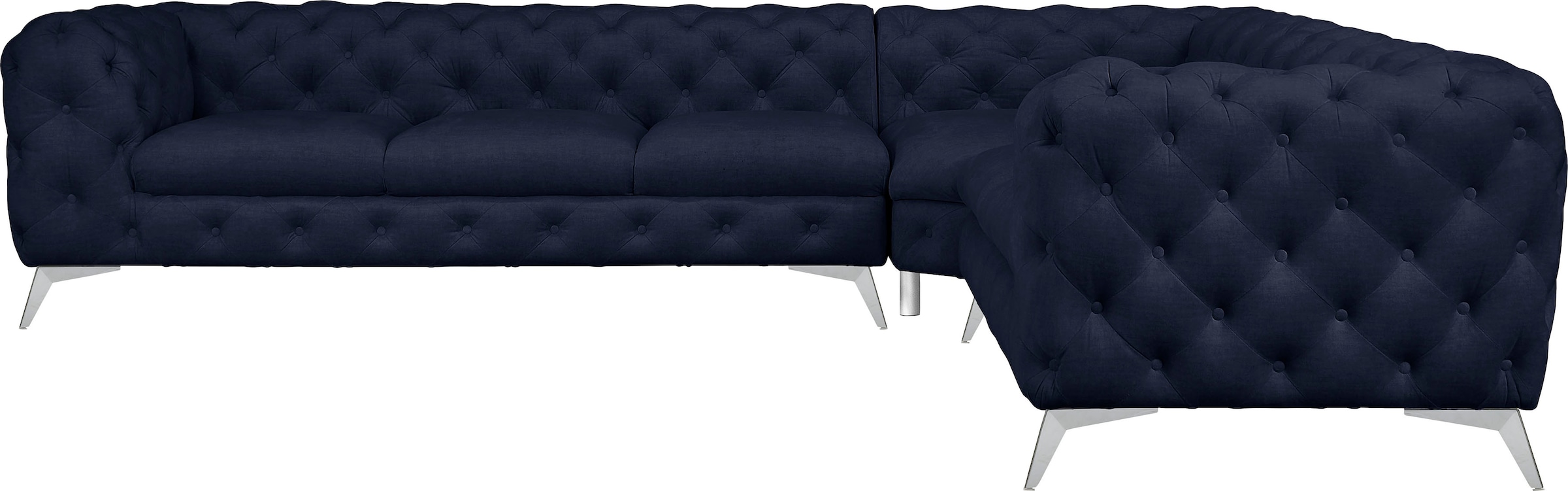 Home affaire Chesterfield-Sofa "Ecksofa GLYNIS L-Form mit Wellenunterfederu günstig online kaufen