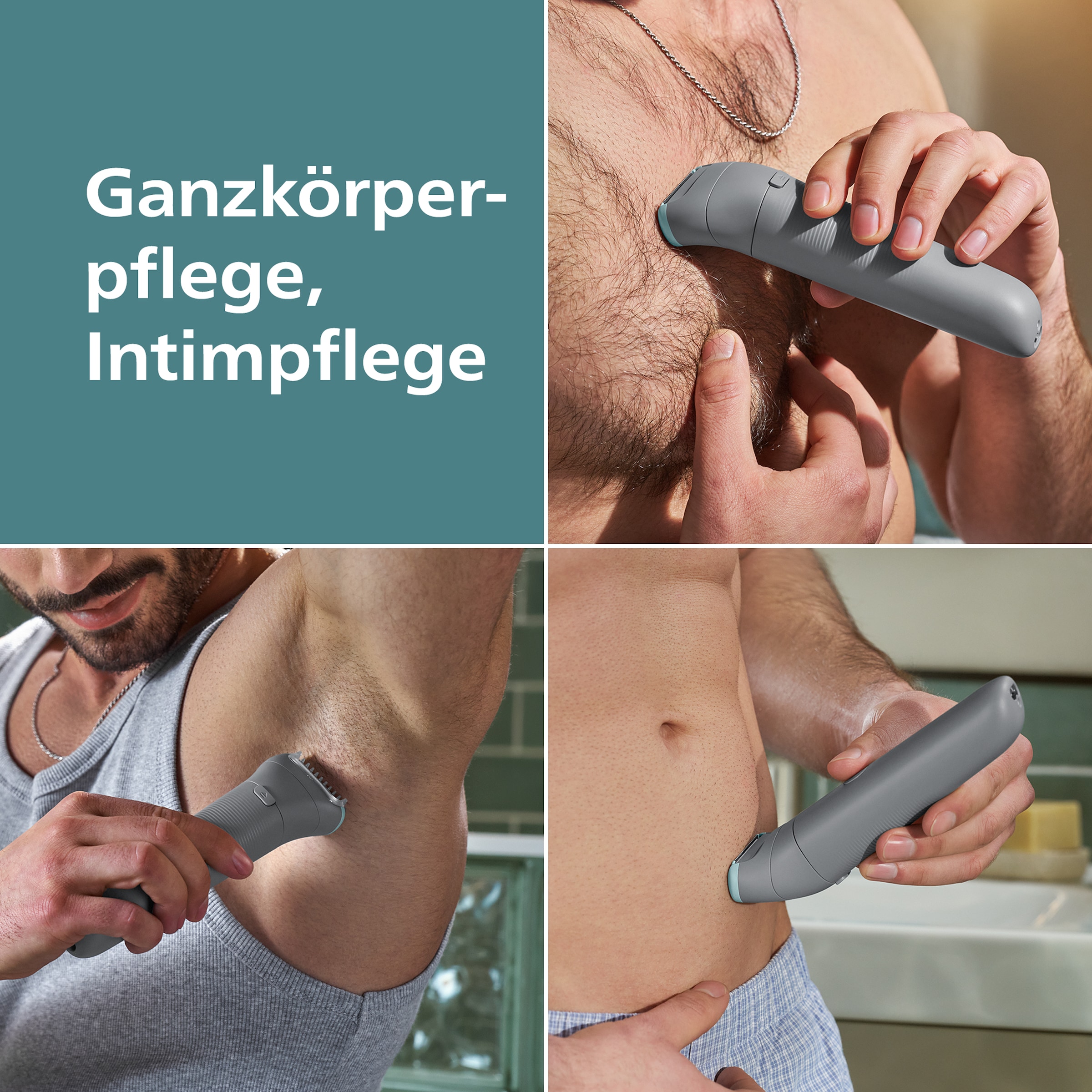 Philips Elektrokörperrasierer »Serie 3000 BG3485/15«, 3 St. Aufsätze, mit Triple Protect-Rasiersystem, wasserfest, inkl. Aufbewahrungstasche