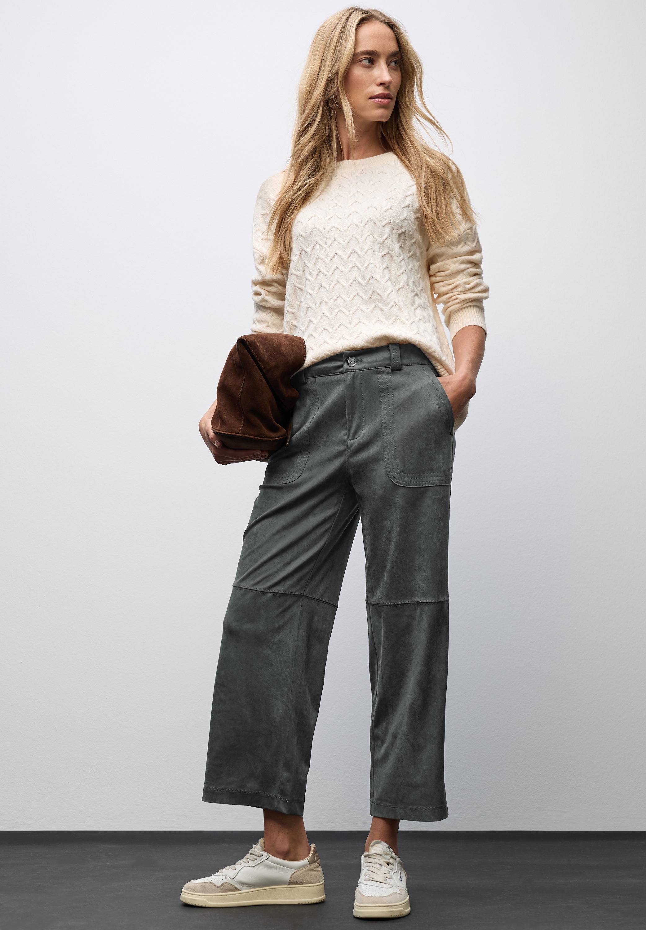 STREET ONE Lederimitathose, High Waist