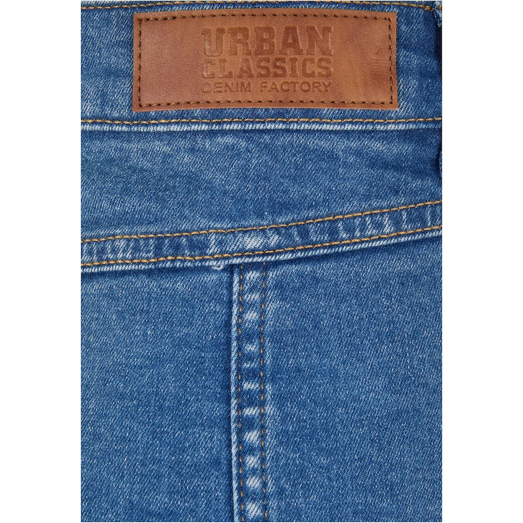 URBAN CLASSICS Sommerrock »Urban Classics Damen Ladies Organic Stretch Button Denim Skirt«, (1 tlg.)