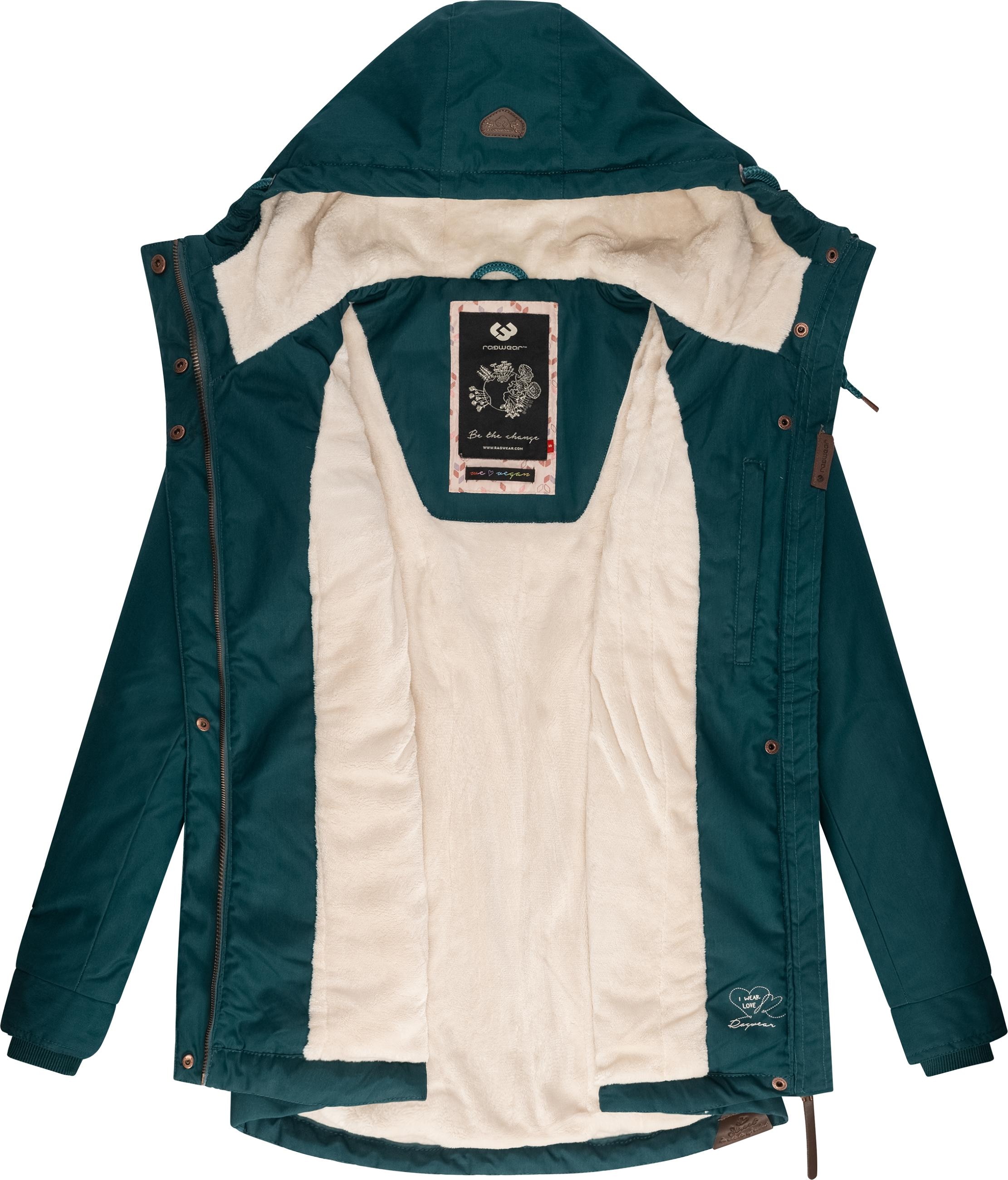 Ragwear Winterjacke »Monade«, mit Kapuze, Damen Winterparka mit Kapuze und m. Fleece gefüttert