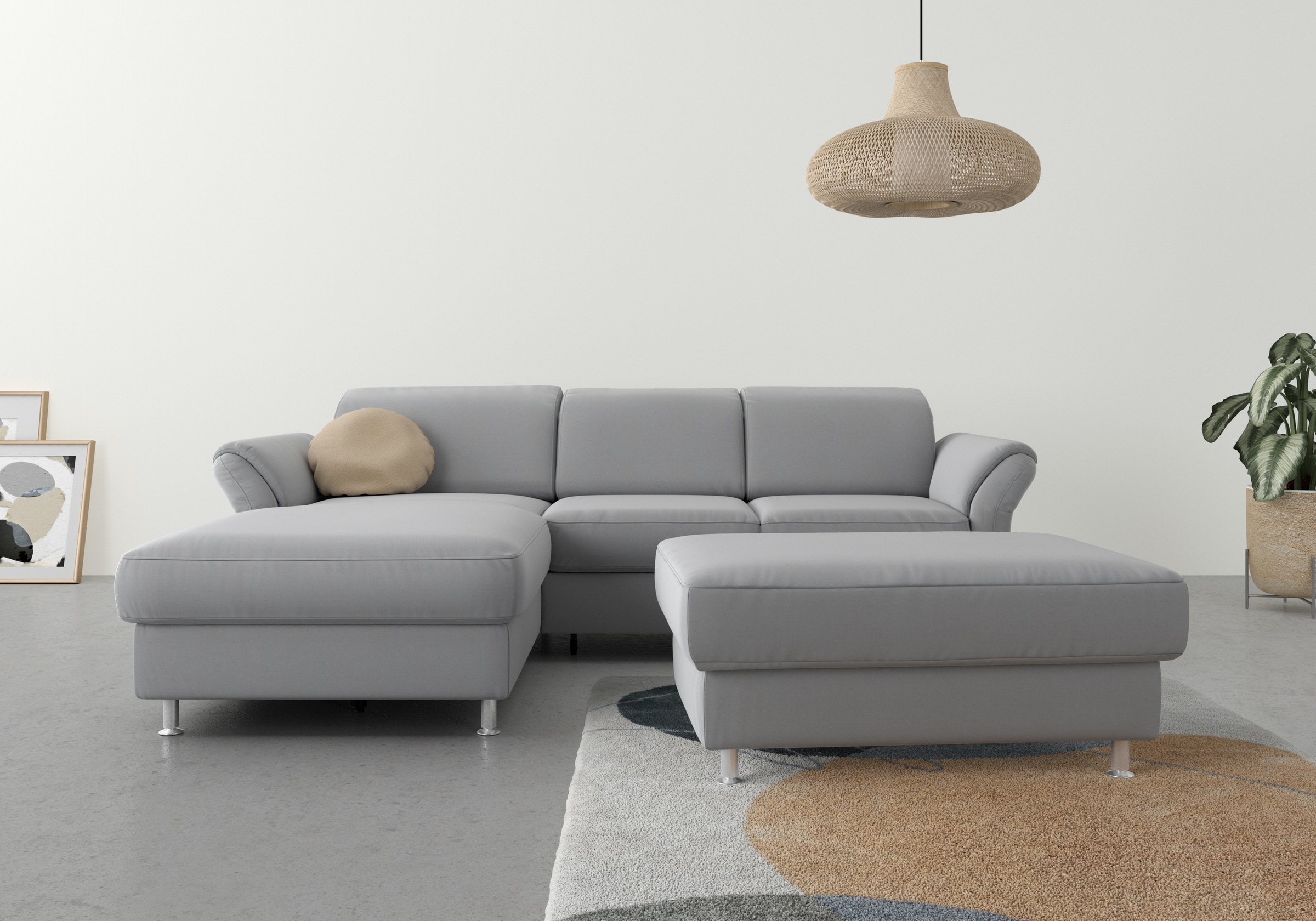 sit&more Ecksofa "Apulia L-Form" wahlweise Schlaffunktion, Bettkasten und Kopf- und Armteilverstellung