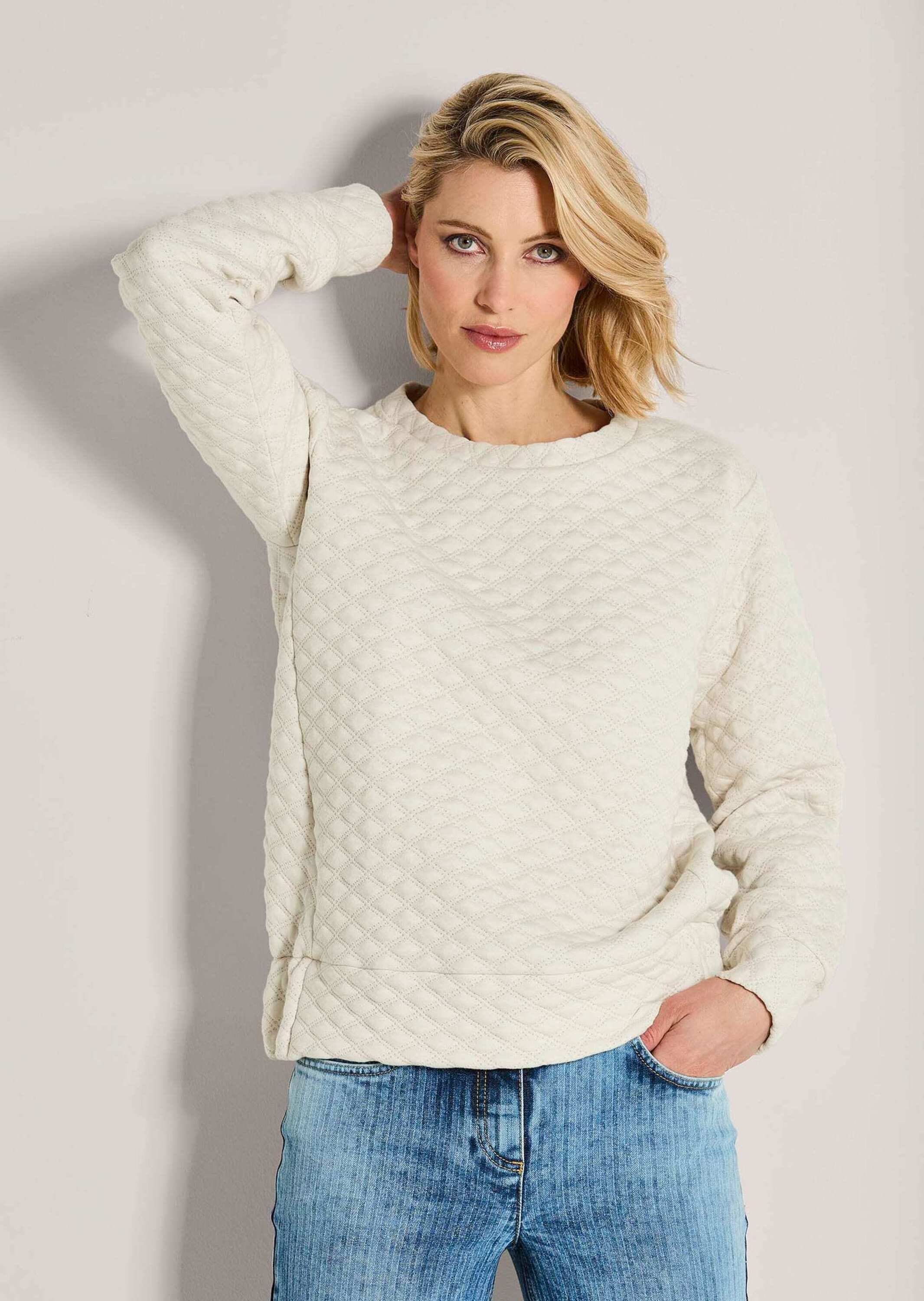 MADELEINE Langarmshirt »Struktursweater Struktursweater mit Rundhalsausschnitt«