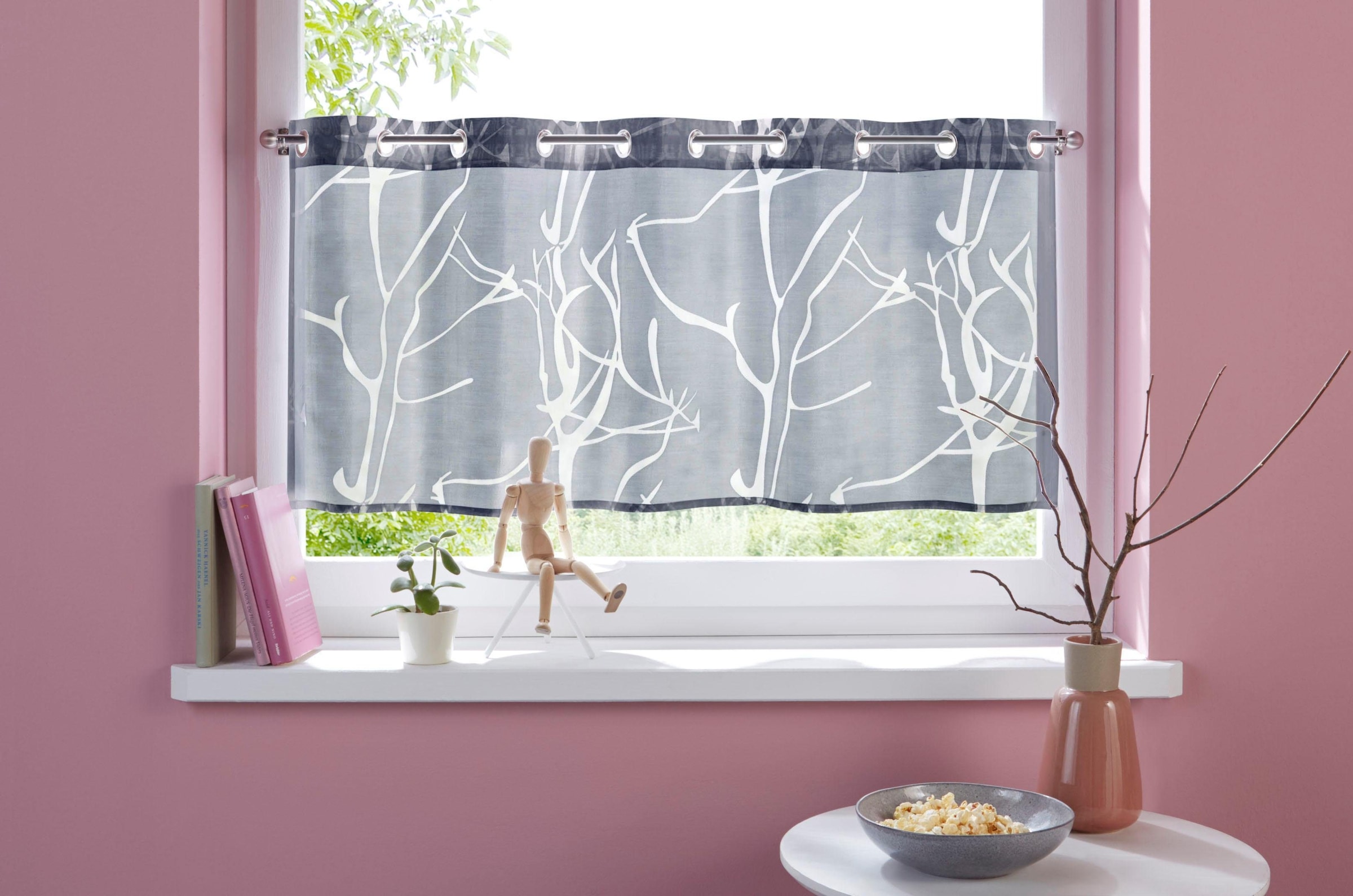 my home Scheibengardine "Anna" Ösen 1 Stk. tlg. Viskose & Polyester, Äste-M günstig online kaufen