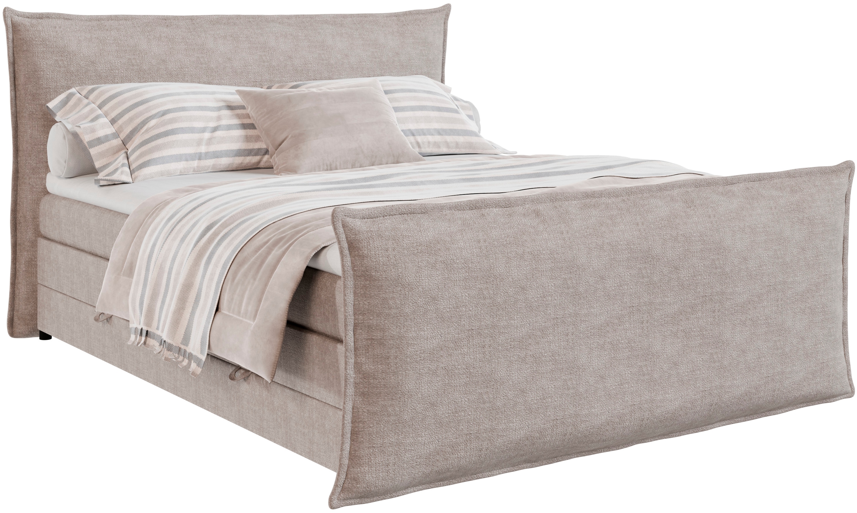 FORTE 1100000002199 "Harmonie inkl. Bettkasten und Topper, Kopf- und Fußteil in Kissenoptik" in den Breiten 140cm, 160cm und 180cm erhältlich