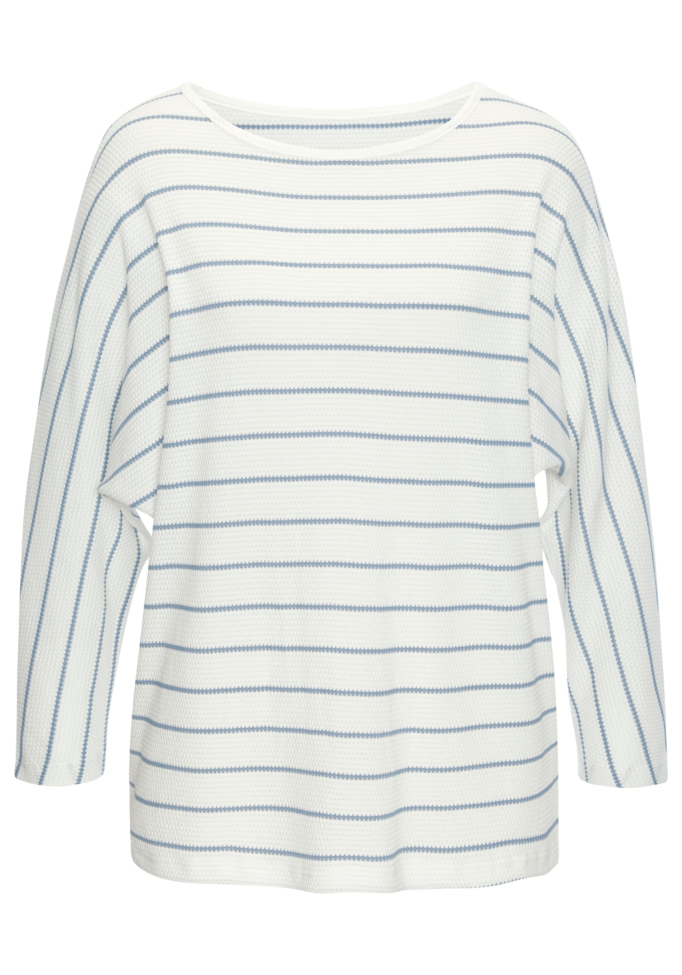 Vivance 3/4-Arm-Shirt »mit modischer Streifenstruktur«, aus pflegeleichter Baumwoll-Viskose-Qualität