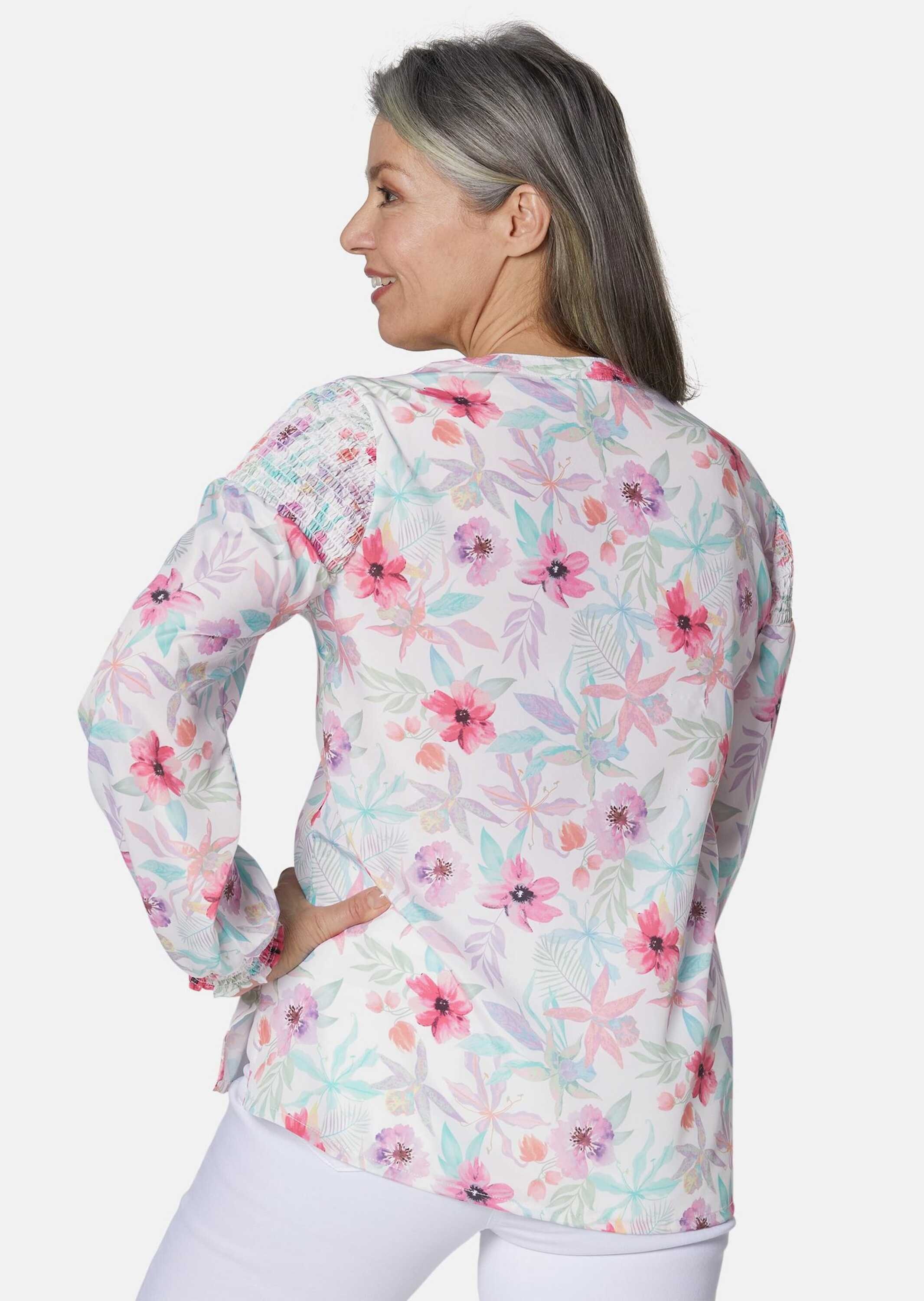 GOLDNER Druckbluse »Druckbluse Druckbluse aus pflegeleichtem Polyester«