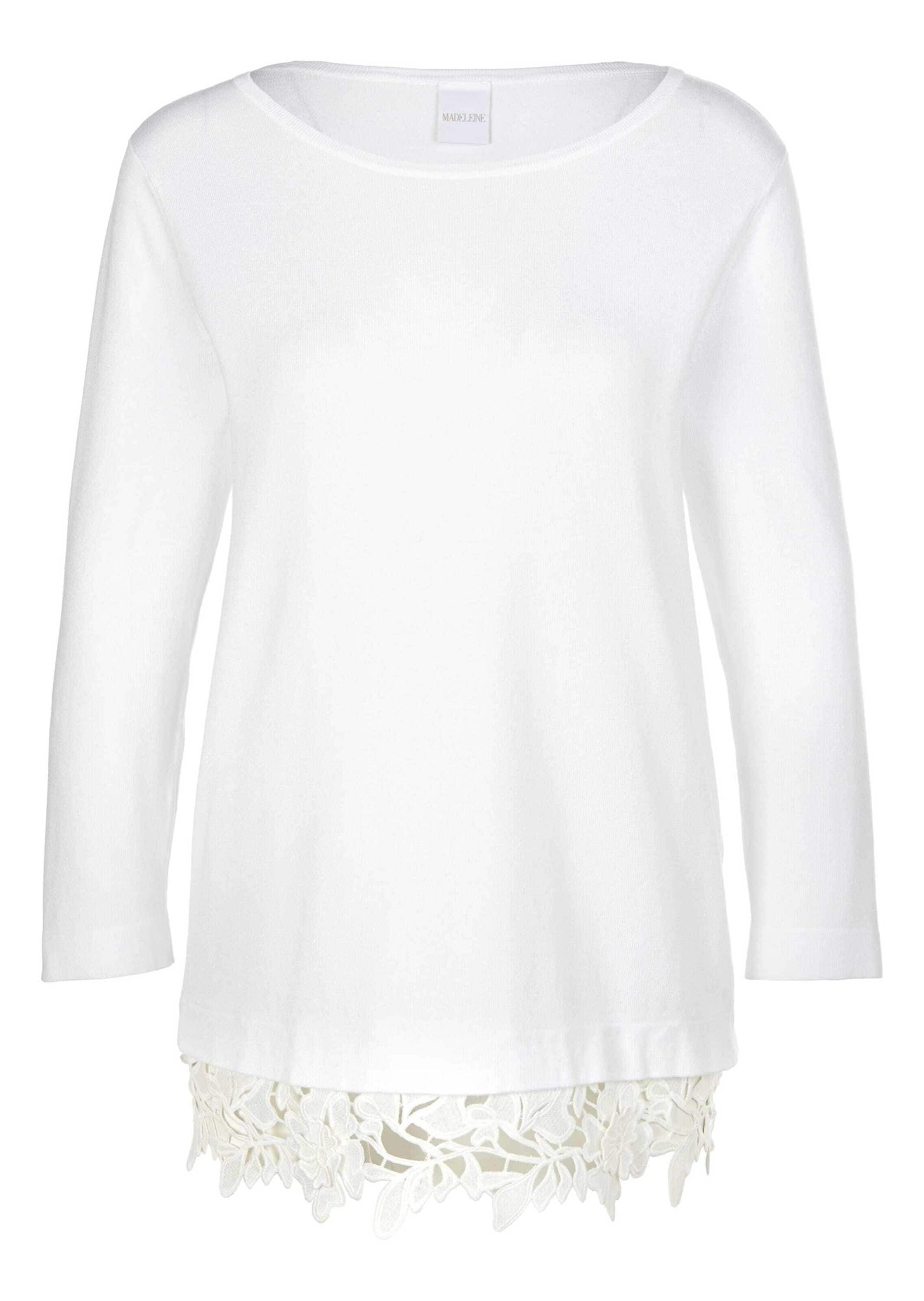 MADELEINE "Pullover Schmaler Pullover mit Spitzensaum"