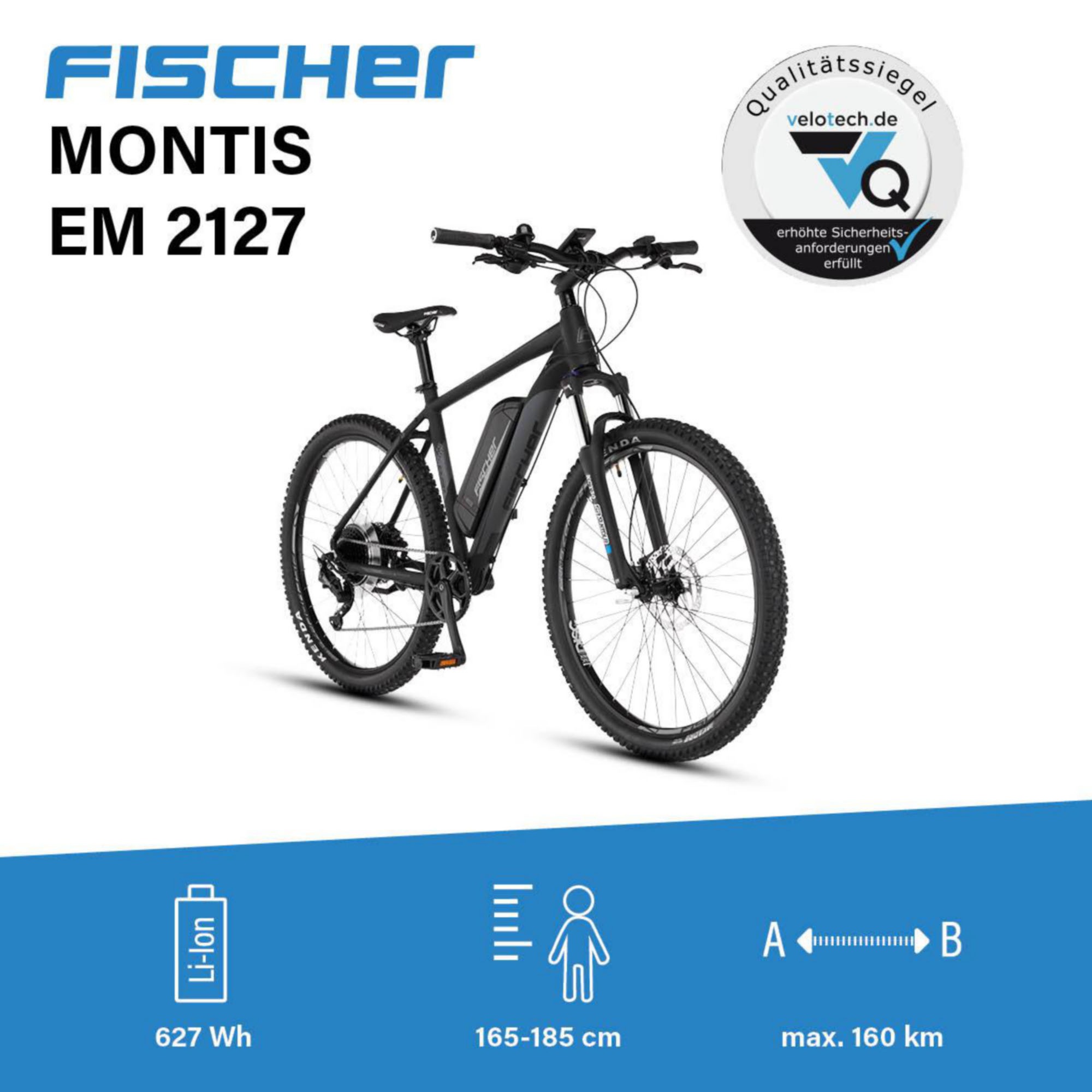 FISCHER Fahrrad E-Bike »MONTIS EM 2127 627 48«, 10 Gang, Shimano, DEORE Kettenschaltung, (mit Akku-Ladegerät-mit Werkzeug)