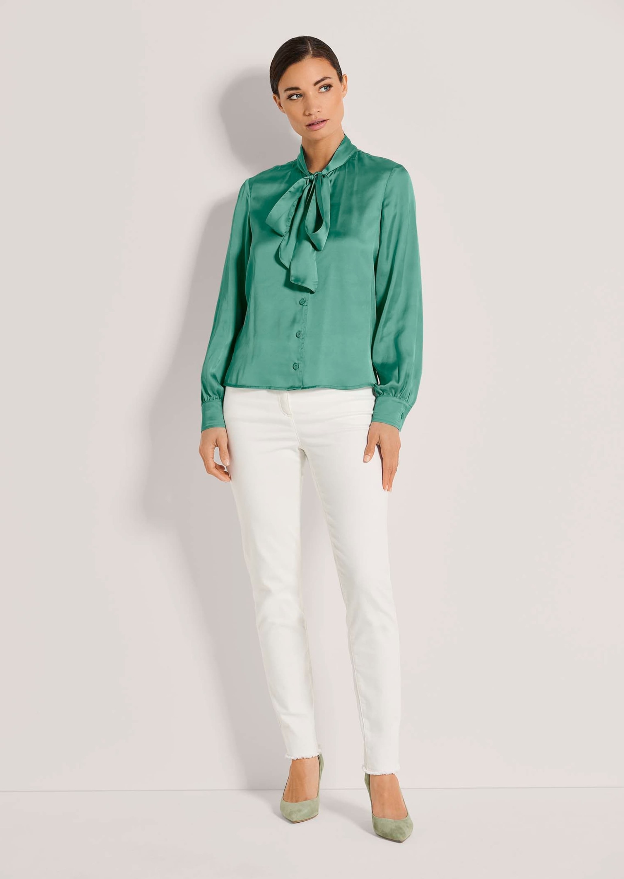 MADELEINE Langarmbluse "Bluse Satinbluse mit Schluppe" günstig online kaufen