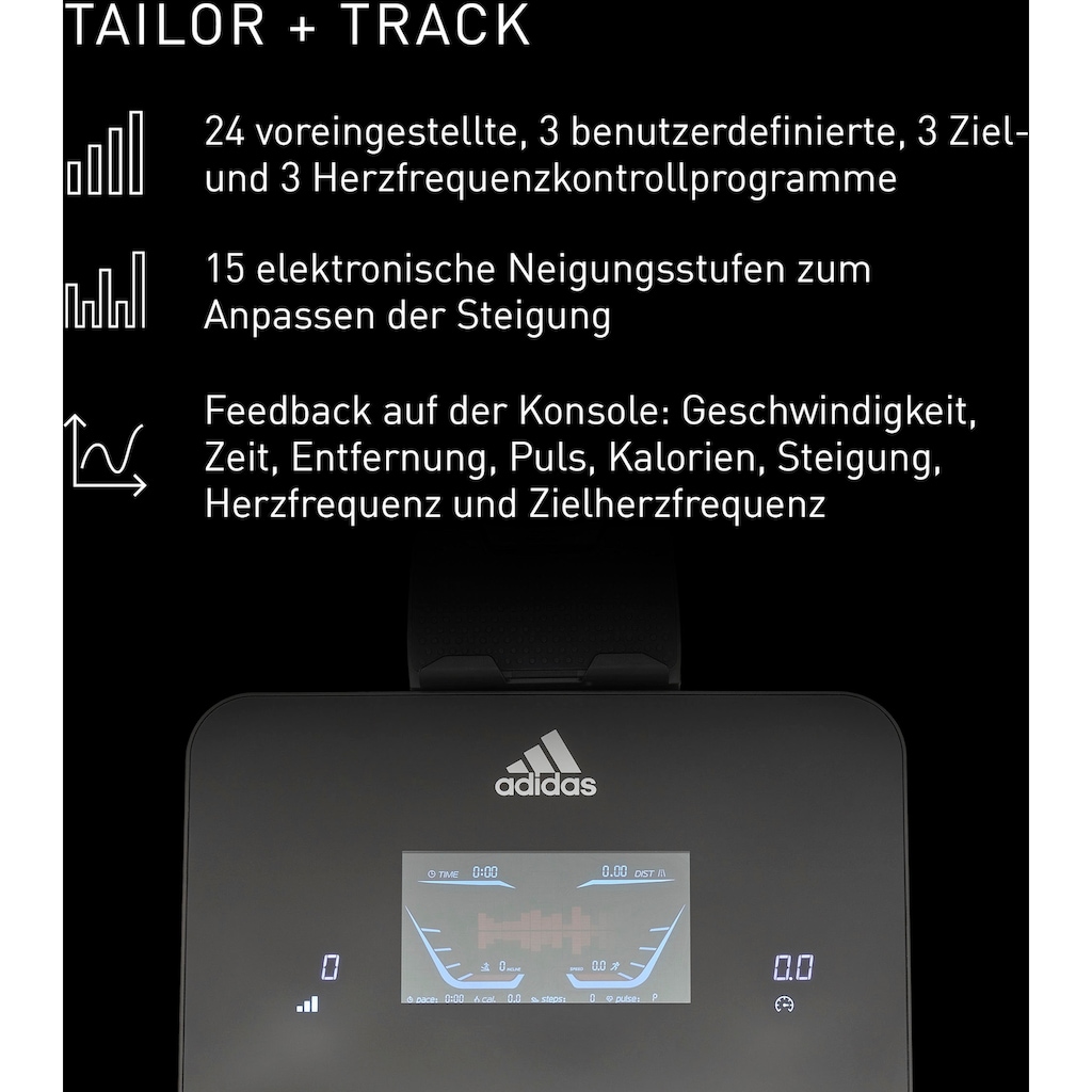 adidas Performance Laufband »T-19«, LED-Beleuchtung, klappbar, bis 20 km/h, mit Bluetooth und App-Funktion