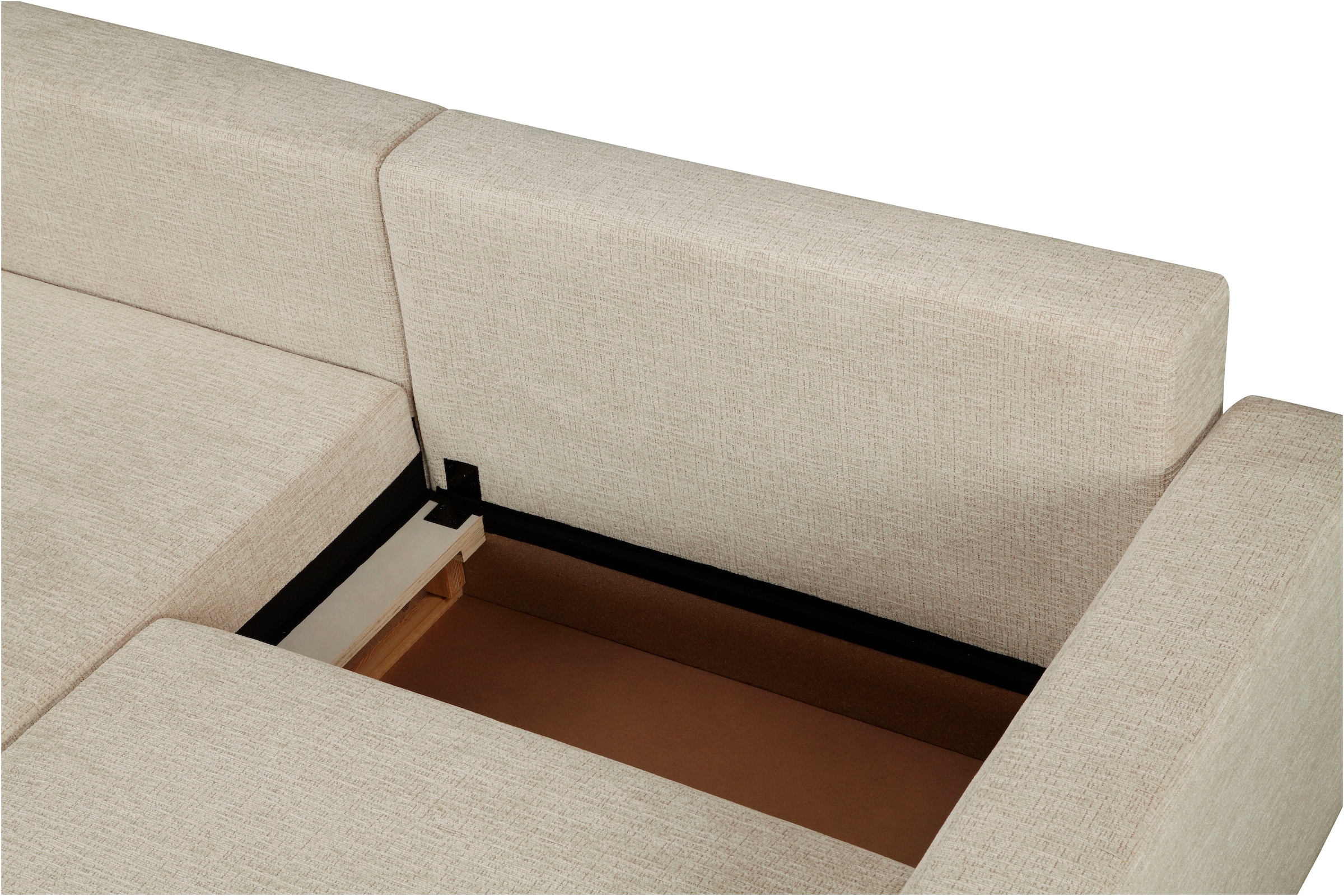 OTTO home Ecksofa »TILLIE L-Form, 229 cm - OTTO. Verlässliche Qualität.« Schlaffunktion (132/194), Bettkasten, Struktur-Bezug