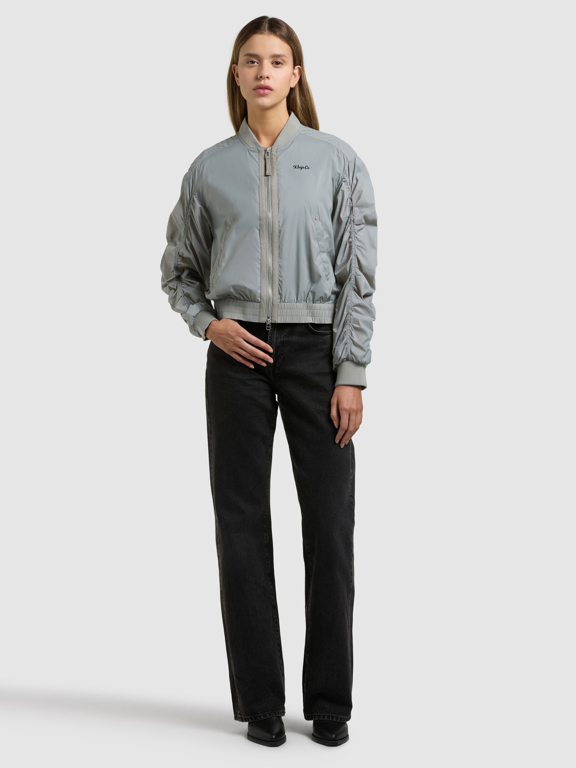 Blouson KHUJO "TUVAY", Damen, Gr. XL, cloud grün, Web, 100% Nylon, unifarben, regular fit, eingesetzt Rippbündchen, Jacken Blouson 2