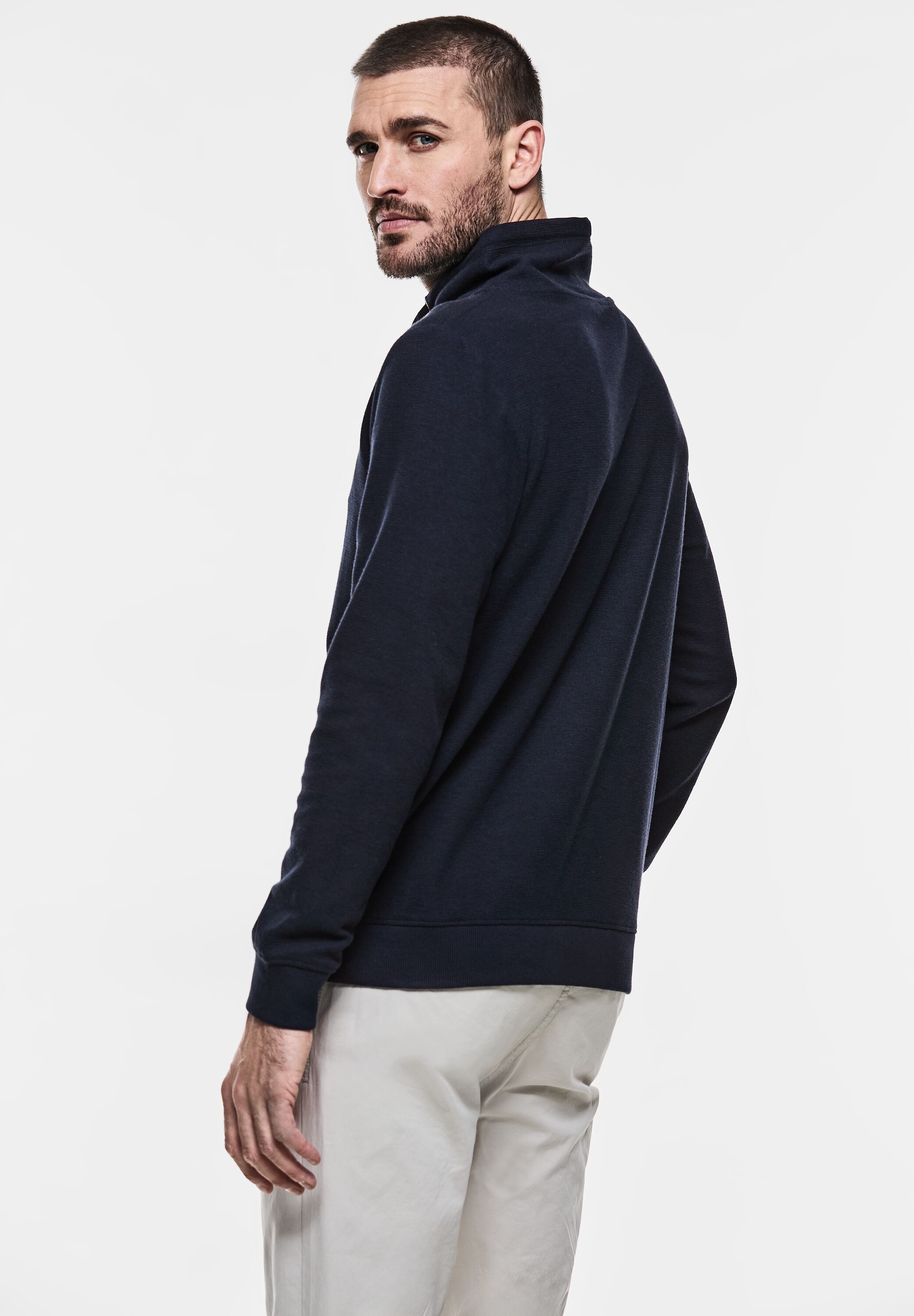 STREET ONE MEN Sweatshirt, im angenehmen Materialmix