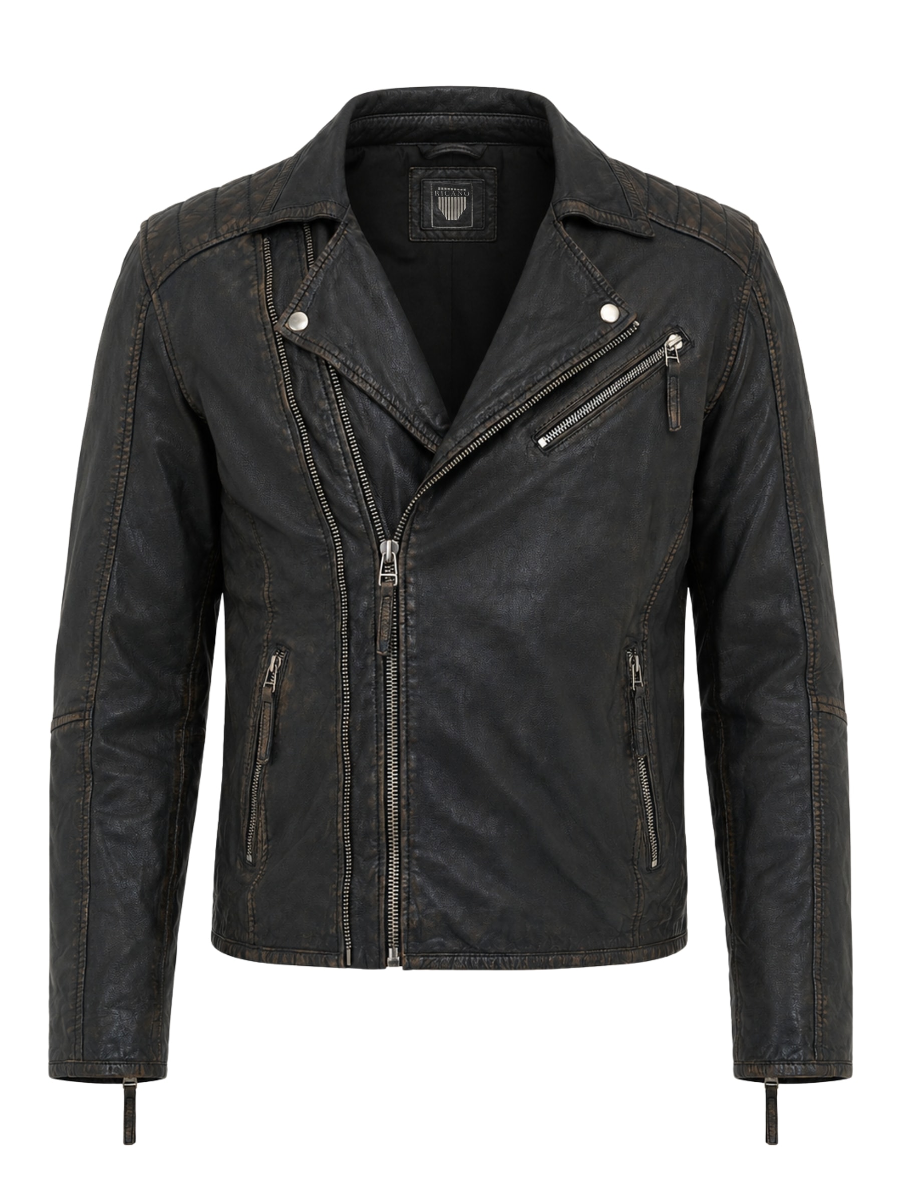 RICANO Bikerjacke "Lederjacke Matteo" Handgefertigt aus echtem Leder
