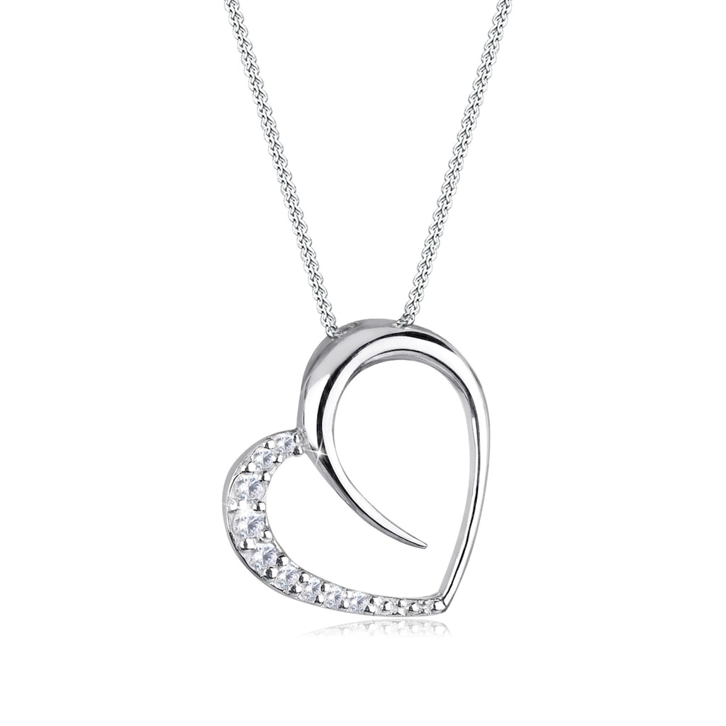 Elli Collierkettchen »Herz Zirkonia Charmant 925 Sterling Silber«