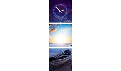 Conni Oberkircher´s Bild mit Uhr »Blue and violet Boat - Verlassenes Boot am Strand«,... kaufen
