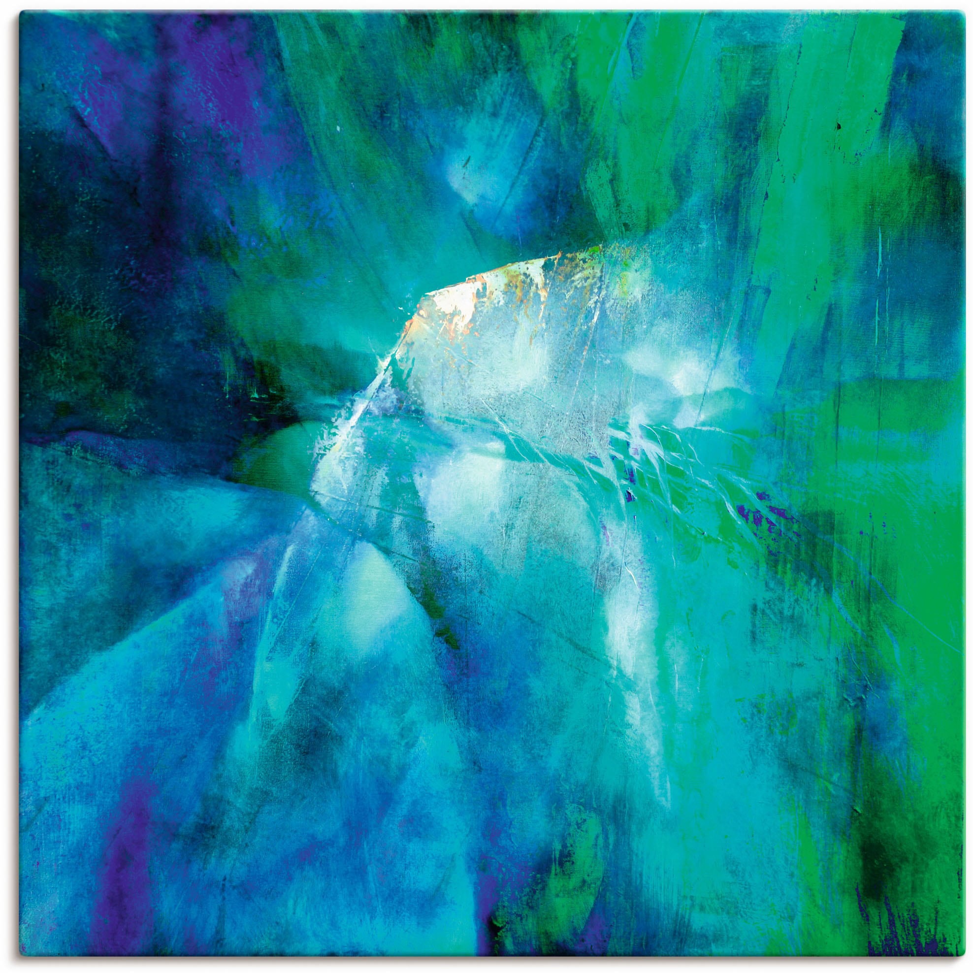 Artland Wandbild "Abstrakte Komposition in türkis" Gegenstandslos 1 Stk. tl günstig online kaufen