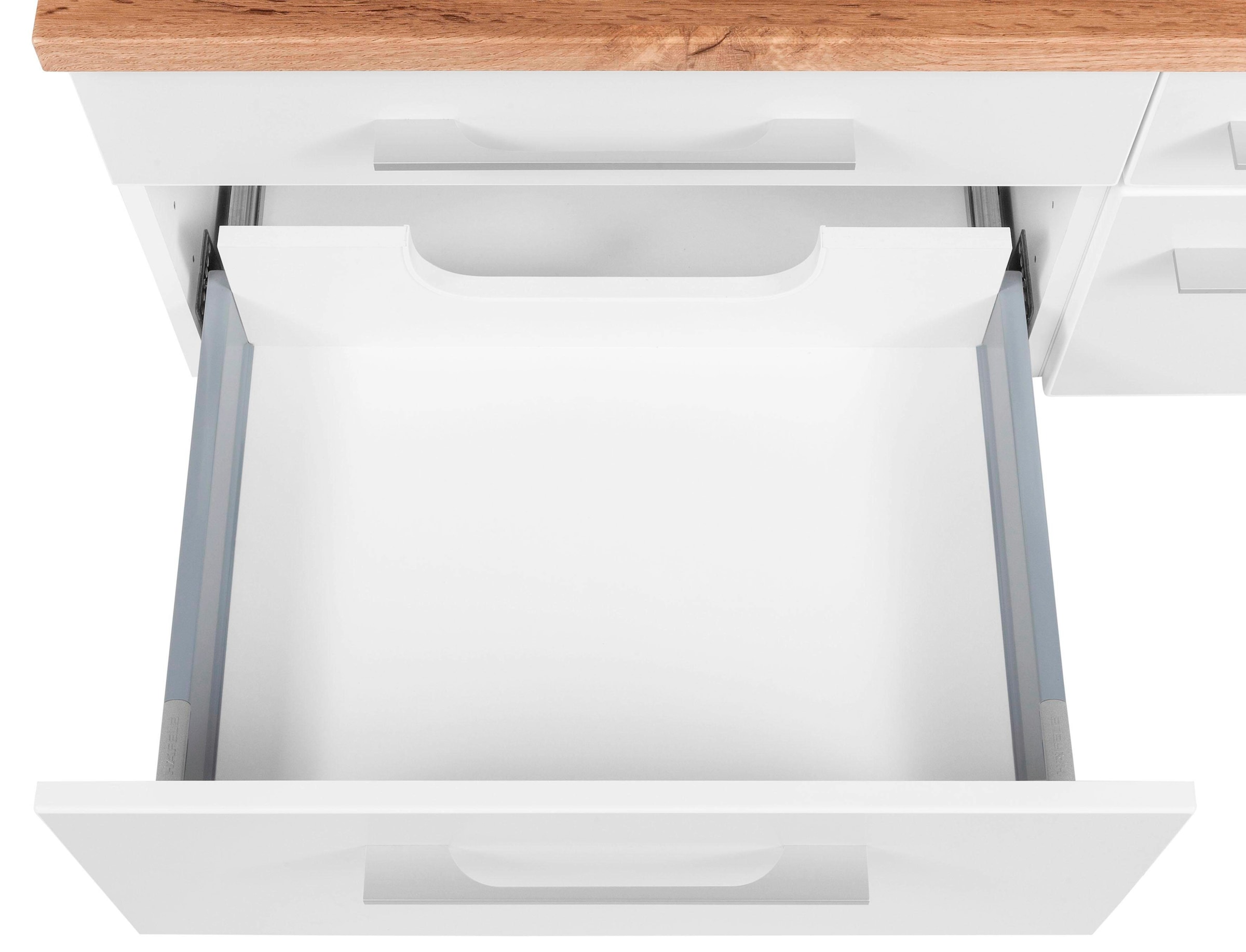 welltime Badmöbel-Set »Davos«, (3 St.), Breite 50 cm, mit eckigem Waschbecken