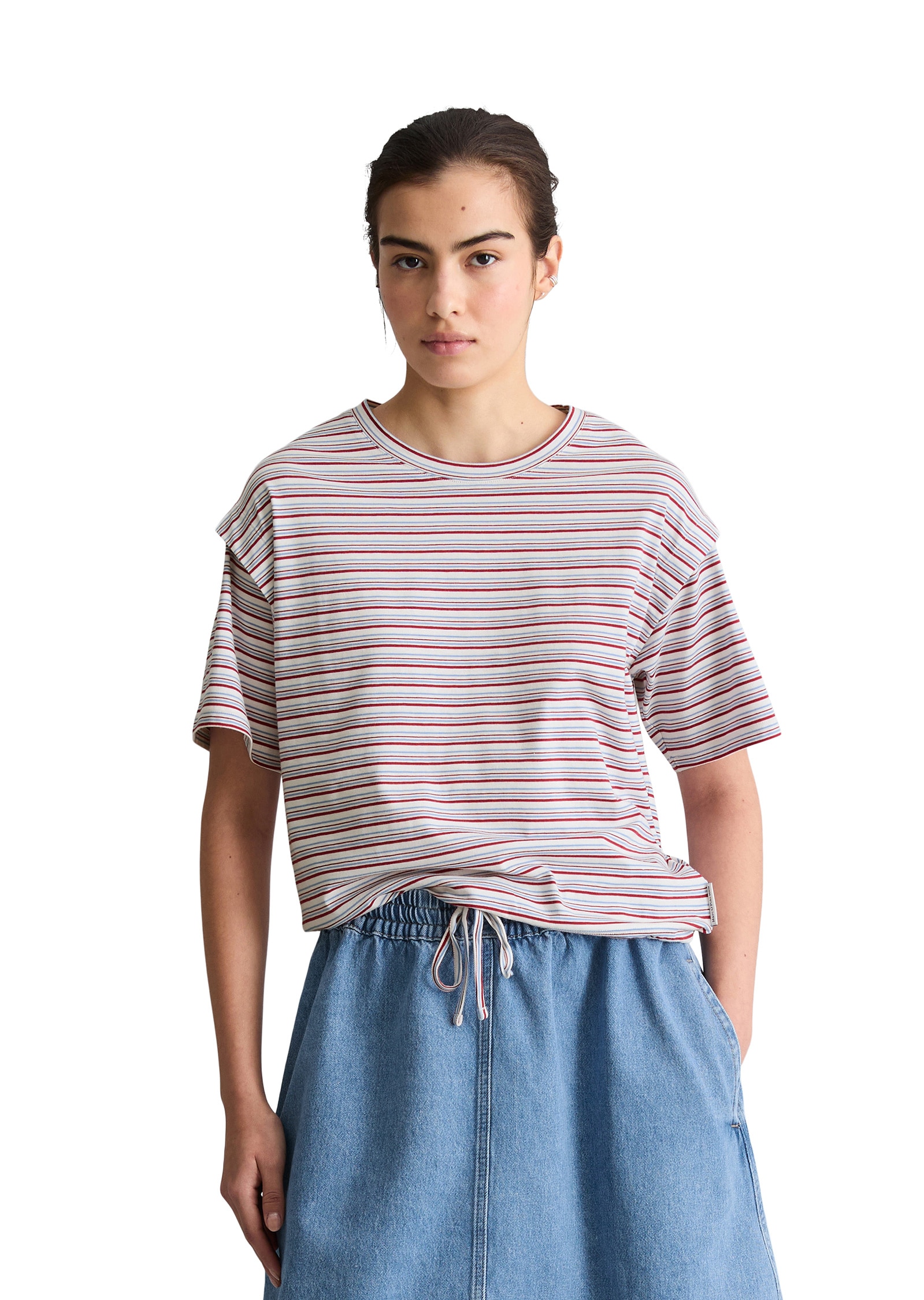 Marc OPolo DENIM T-Shirt "mit Tunnelzug am Saum" günstig online kaufen