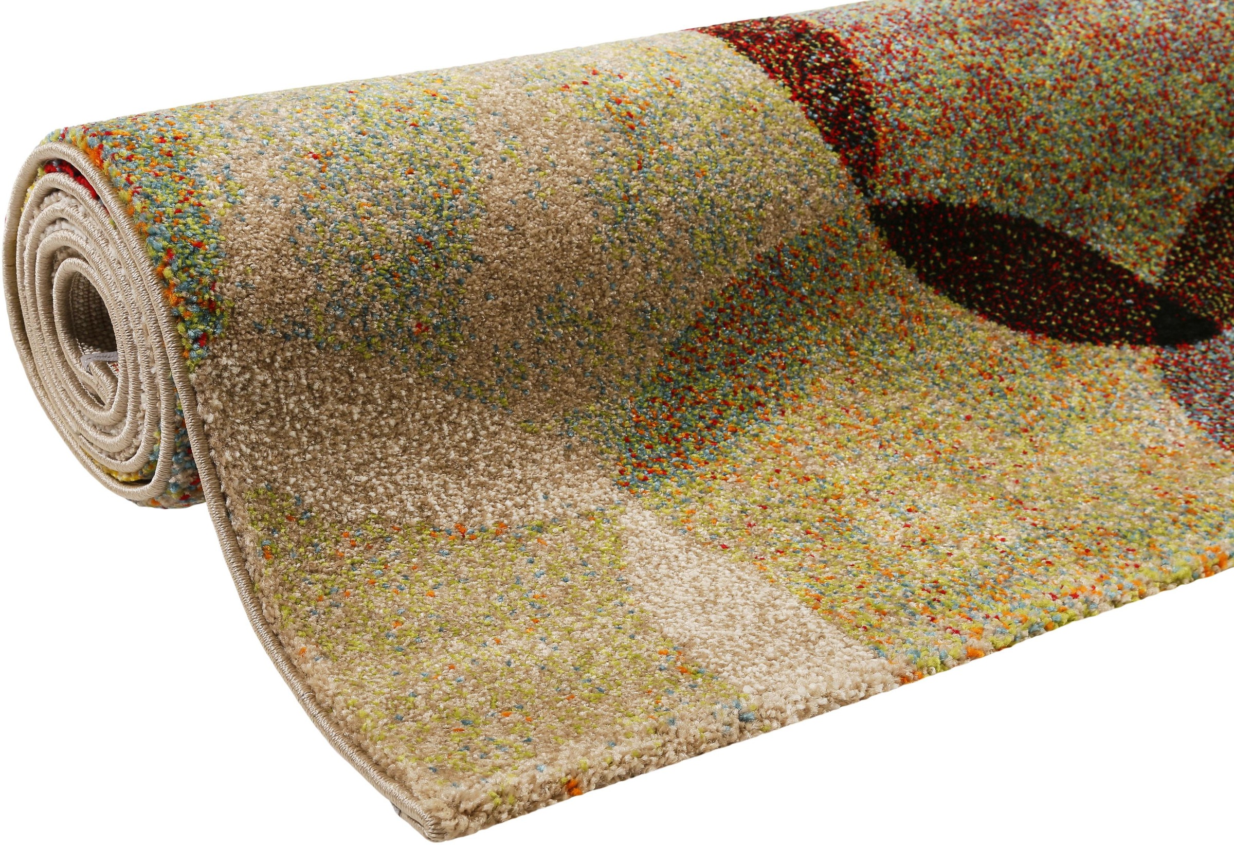 Teppich ESPRIT "Modernina ESP-3378" Gr. 4, bunt (multi, grün), B:160cm H:13mm L:225cm, Kunstfaser, Teppiche, Teppich, weicher Kurzflor in modernem Design, Wohnzimmer, Schlafzimmer, bunt 3