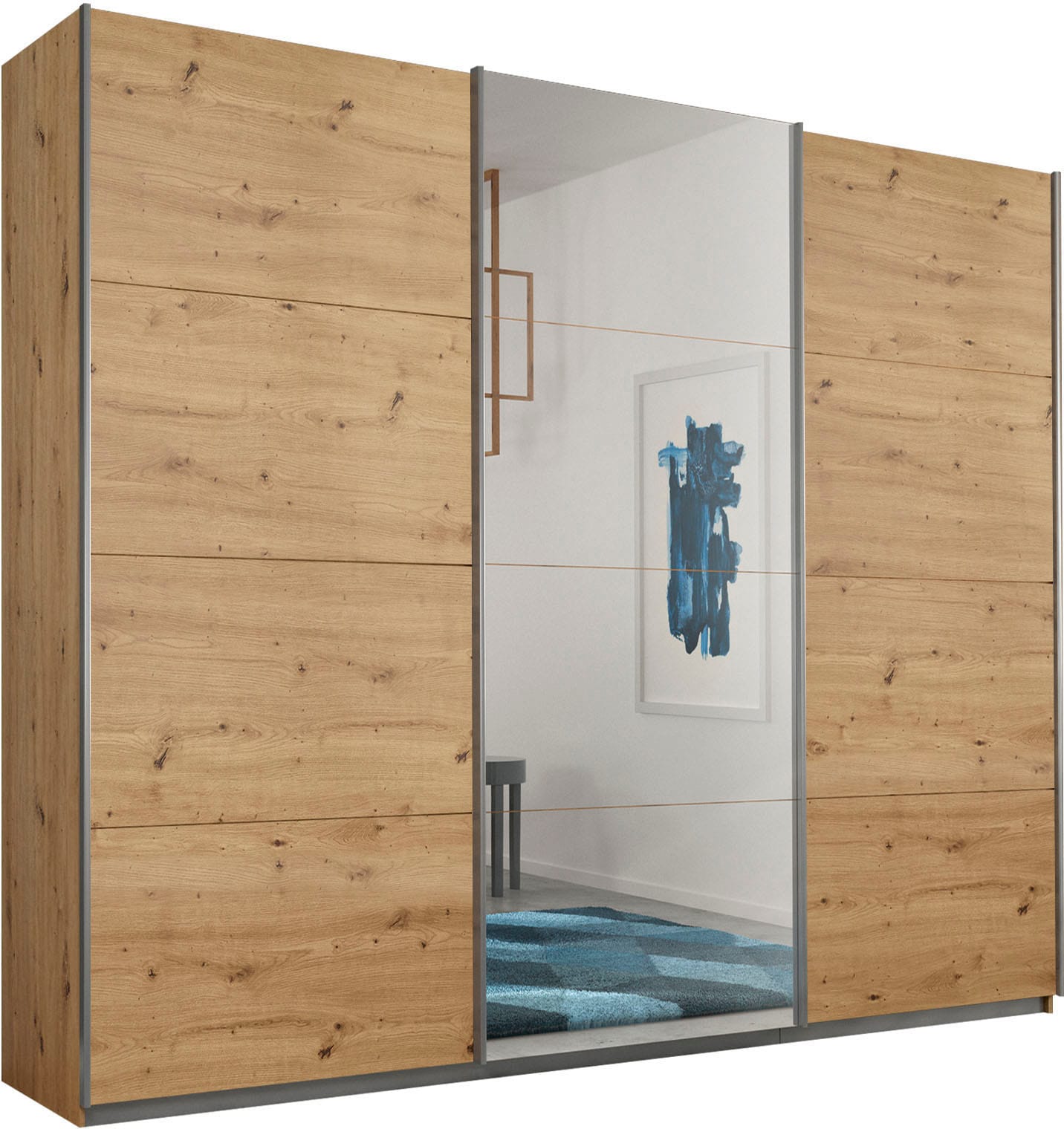 OTTO home Kleiderschrank "Mehrzweckschrank Schwebetürenschrank Mietswohnung Schlafzimmer CORTONA" erhältlich in Breite: 136/181/203/226/271/315/360 cm, Höhe: 210/229 cm, in 3 Ausstattungen BASIC/CLASSIC/PREMIUM (SOFT-CLOSE) MADE IN GERMANY