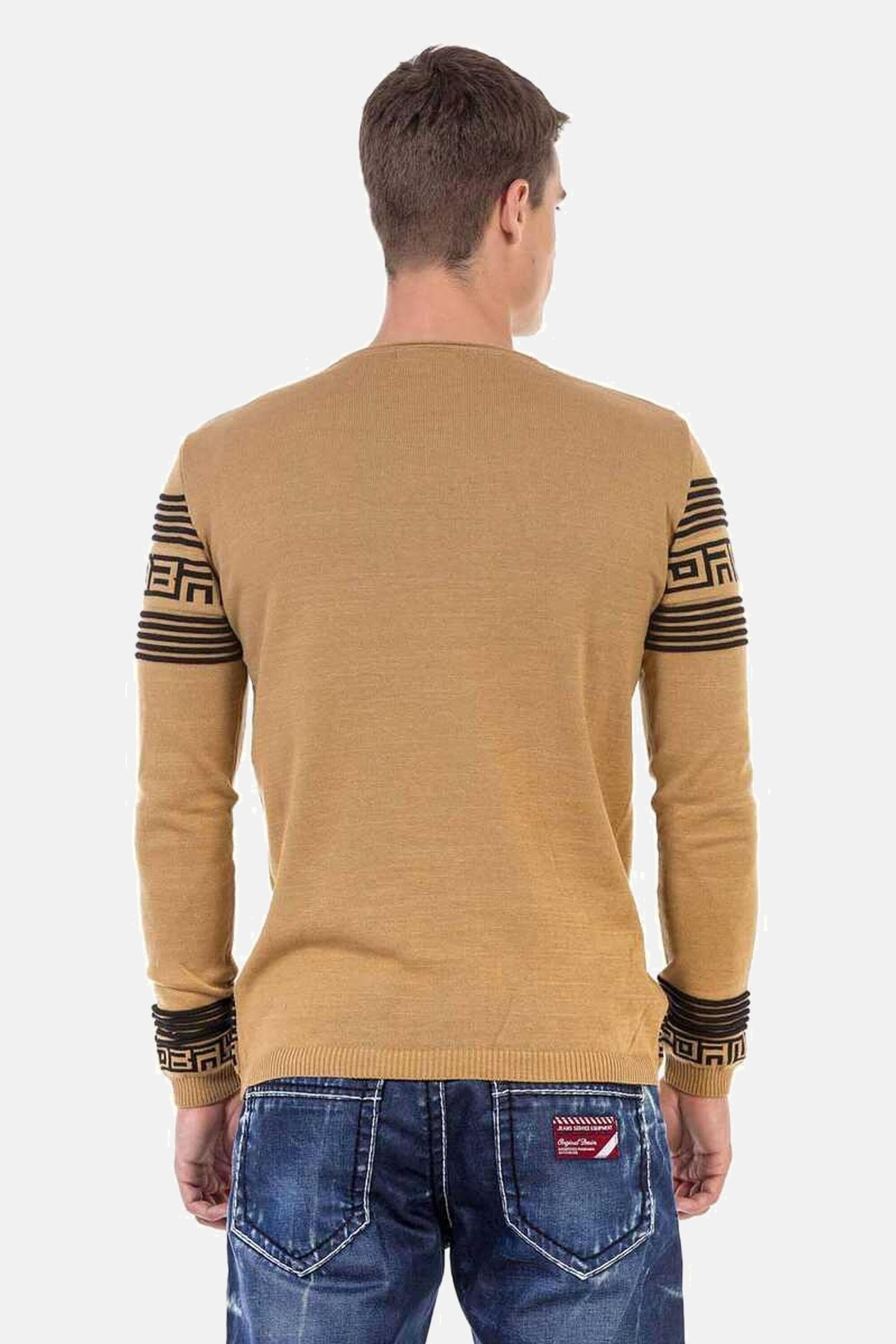 Cipo & Baxx Rundhalspullover »Pullover«, in Streifenoptik, CP243