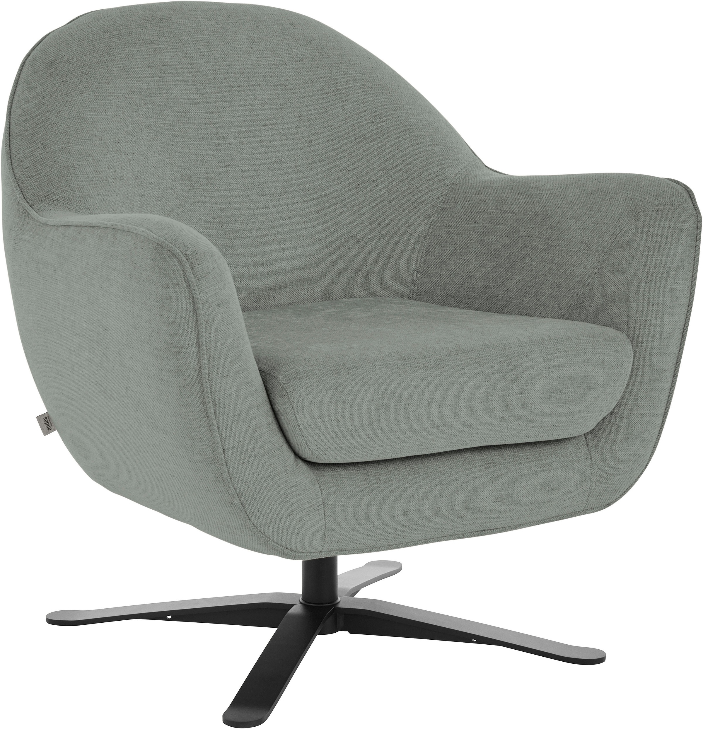 Thumbnail - Home affaire Drehsessel "Stavre, Loungesessel mit Drehfunktion" in moderner Optik, mit elegantem Drehfuß