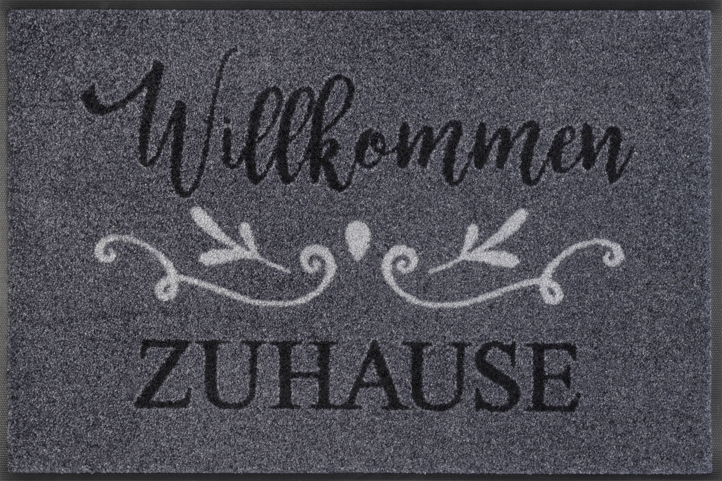 wash+dry by Kleen-Tex Fußmatte »Willkommen Zuhause«, rechteckig, 7 mm Höhe, Schmutzfangmatte, mit Spruch, In- und Outdoor geeignet, waschbar