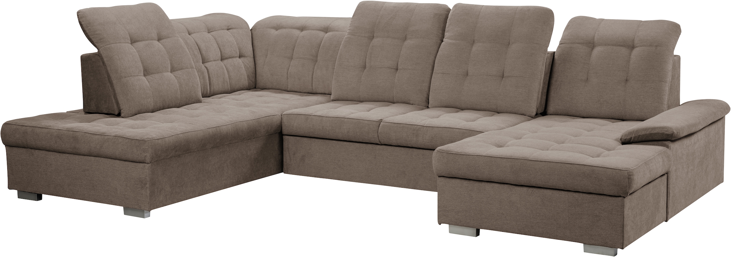 WERK2 Wohnlandschaft »Kordula-New U-Form«, Sofa in U-Form mit Schlaffunktion & Bettkasten, Schlafcouch