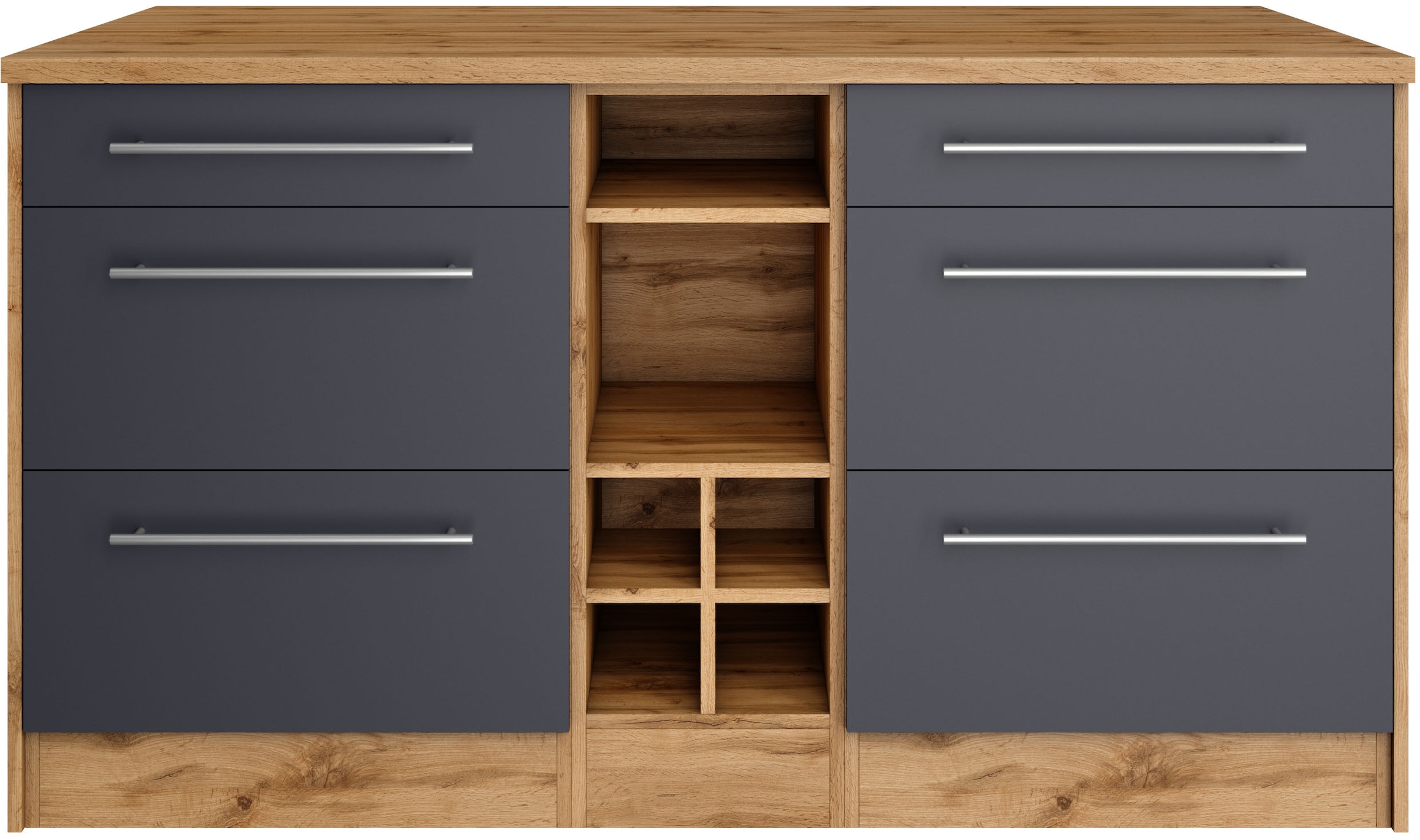 HELD MÖBEL Kücheninsel "Wien", Breite 153 cm, MDF-Fronten, Flaschenregal günstig online kaufen