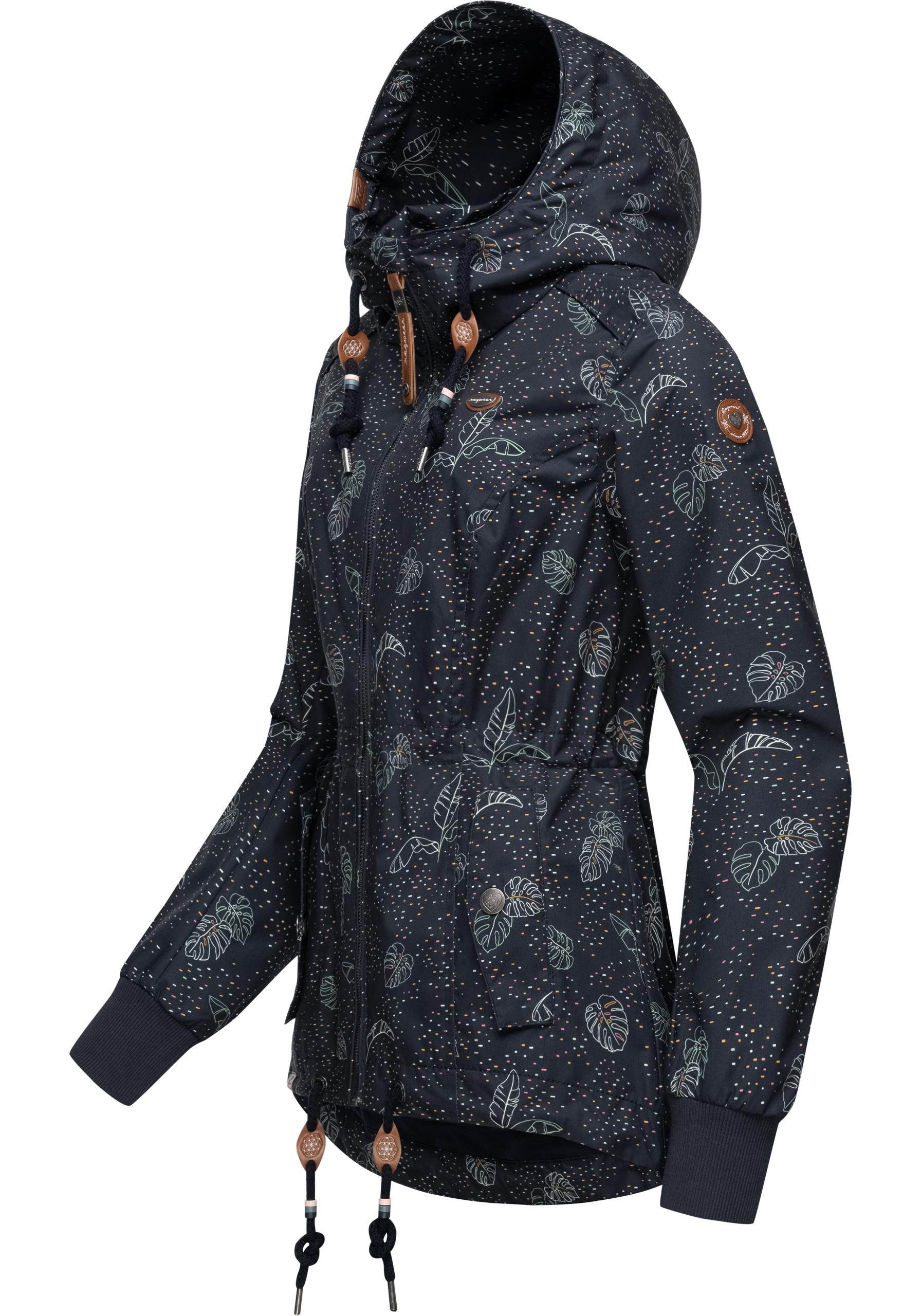 Ragwear Outdoorjacke »Danka Leaves«, mit Kapuze, stylische Übergangsjacke  mit Print und Kapuze kaufen | BAUR