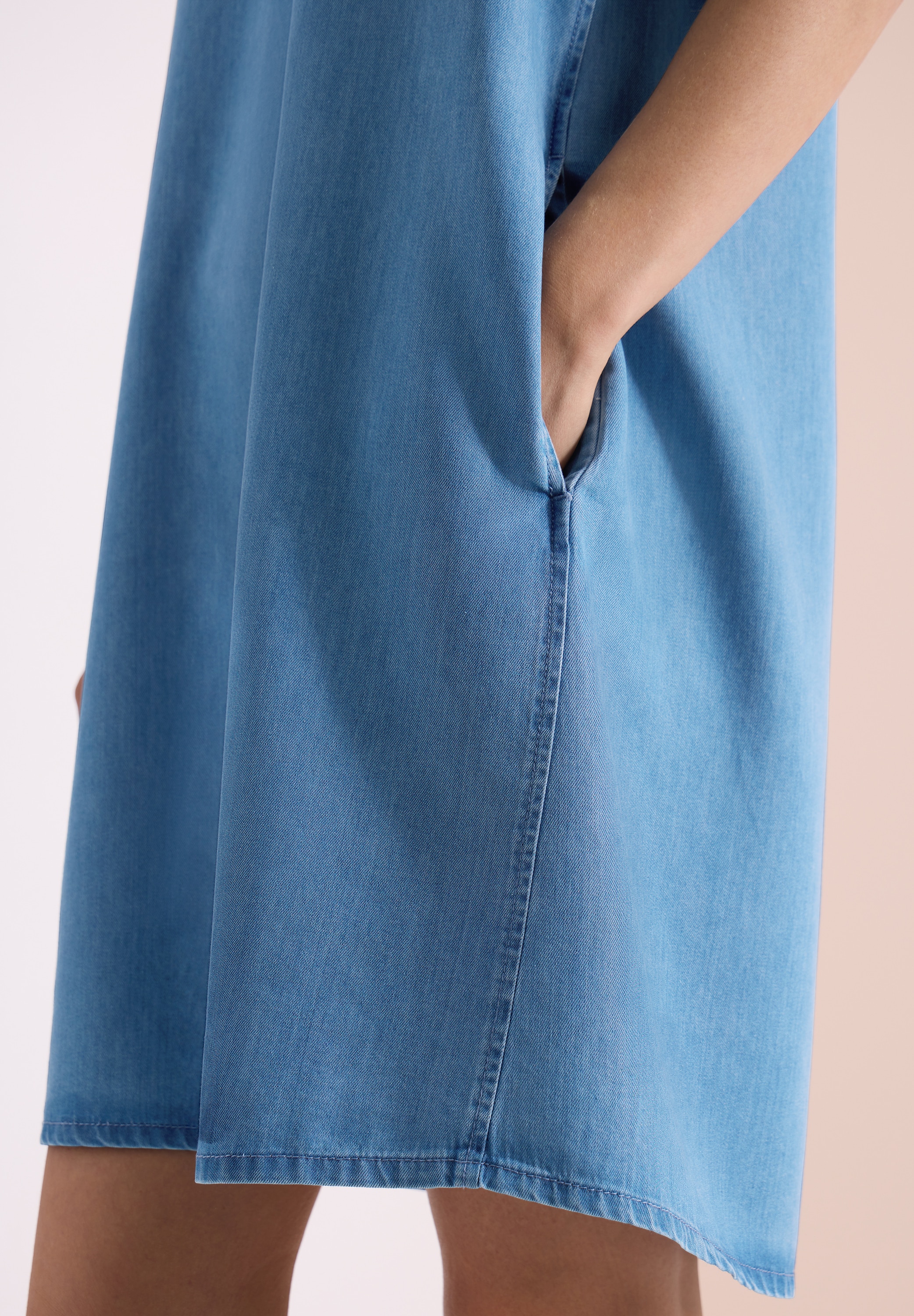 Cecil Jeanskleid Ohne Taschen mit V-Ausschnitt