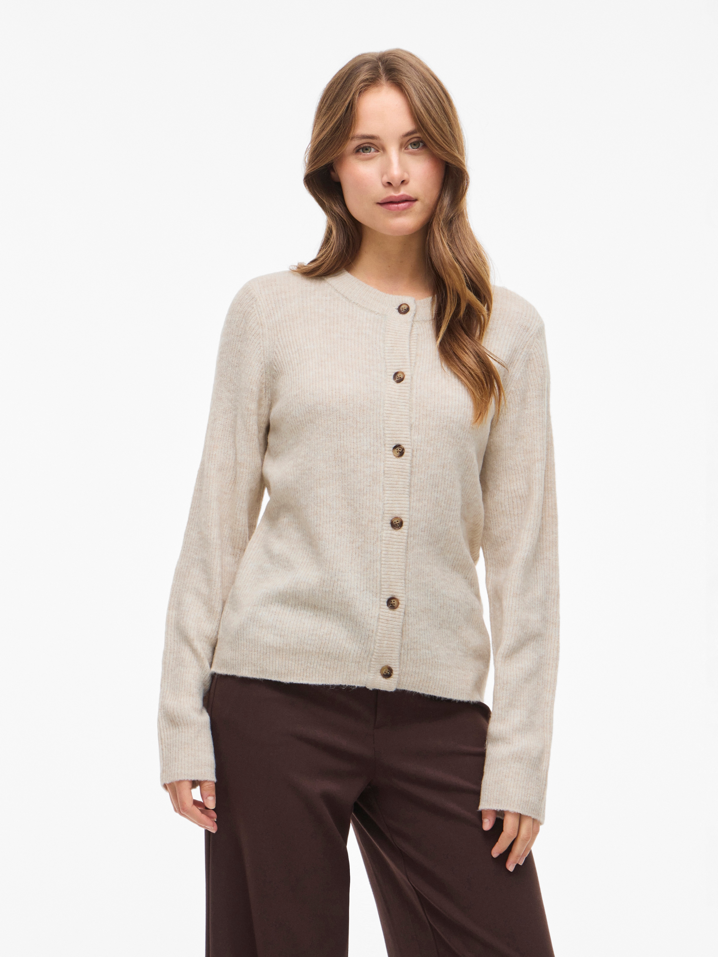 Vila Strickjacke "VIVIOLI O-NECK RIB KNIT CARDIGAN-NOOS" günstig online kaufen